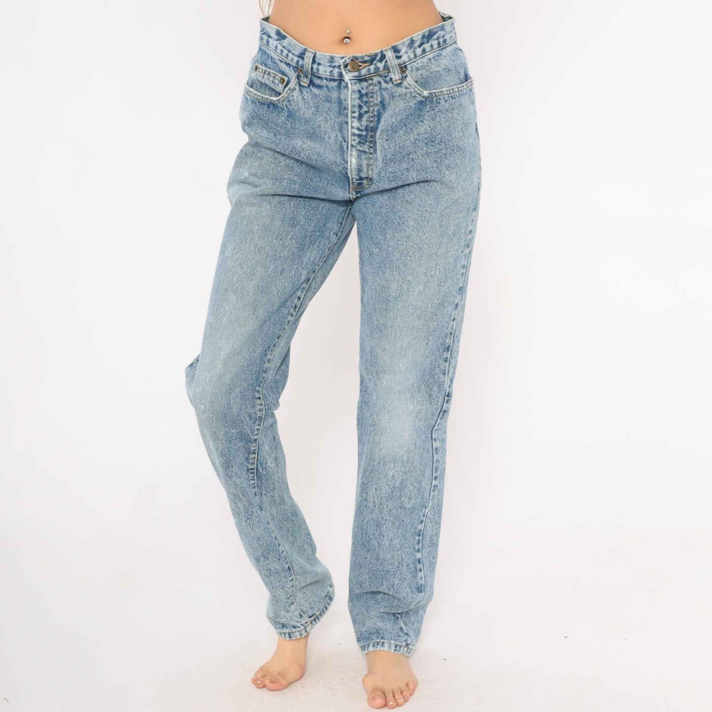 90s Georges Marciano Guess Acid Wash High Waisted Mom Jeans Blue 34