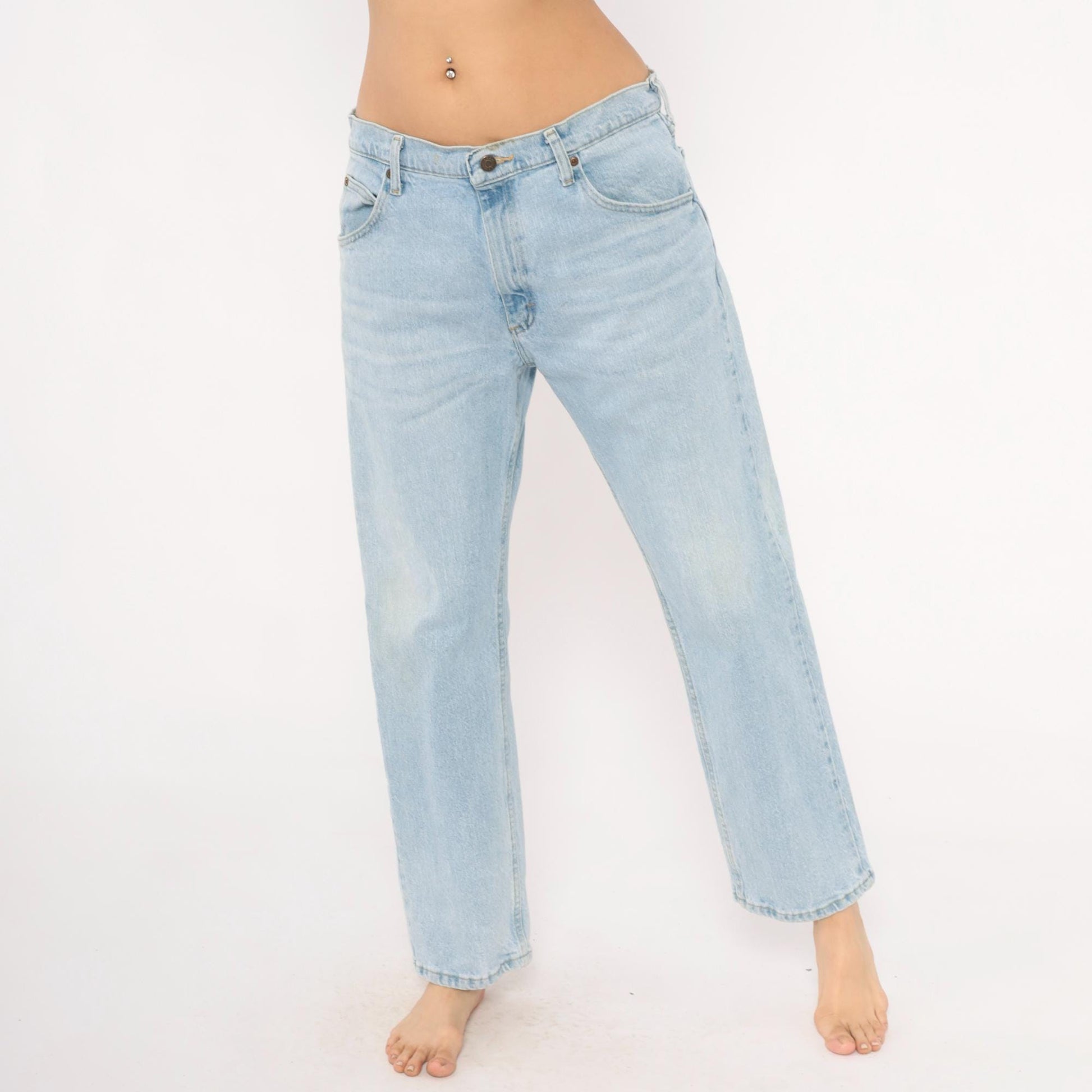 Wrangler Straight Leg Jeans 2000s Light Wash Mid Rise 34x29
