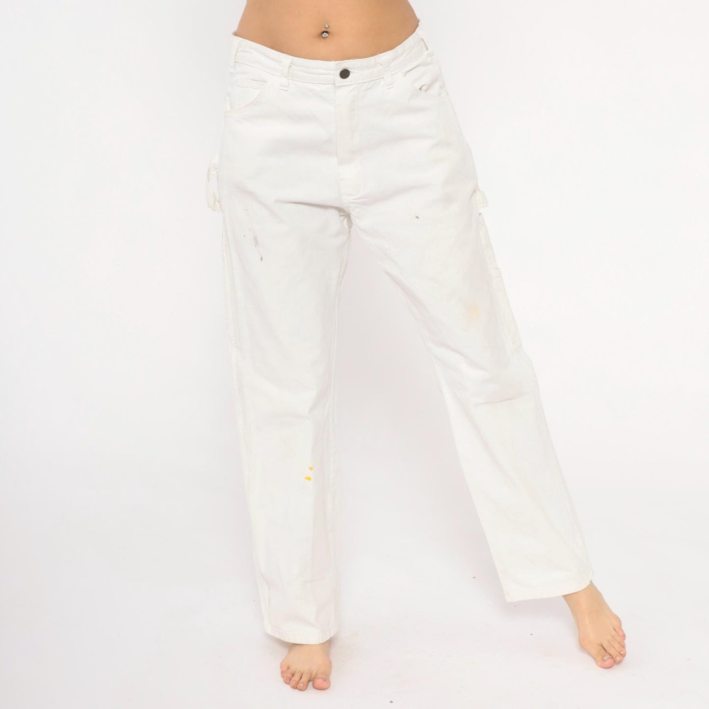 2000s Dickies Carpenter Pants White Sherwin Williams Workwear Straight Leg Medium