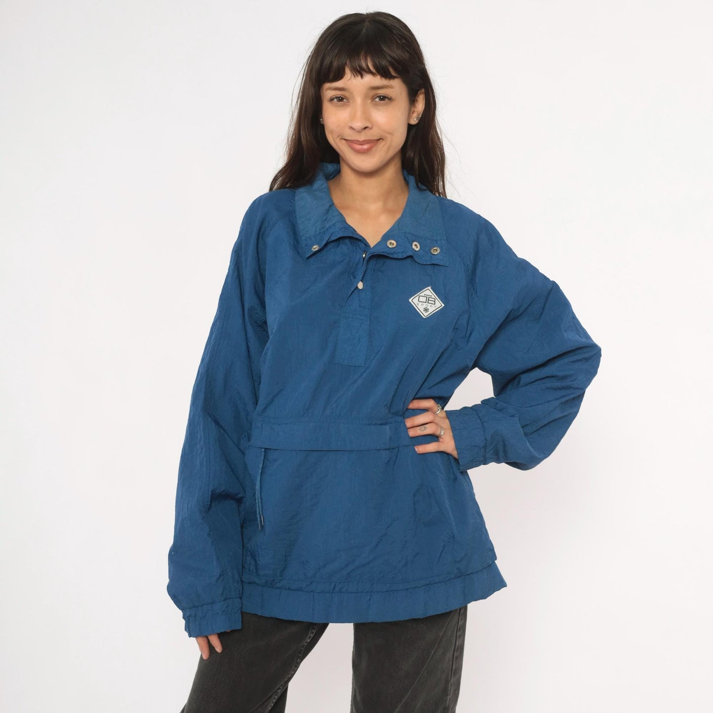 90s Drummer Boy Collection Blue Nylon Anorak Pullover Windbreaker Extra Large XL