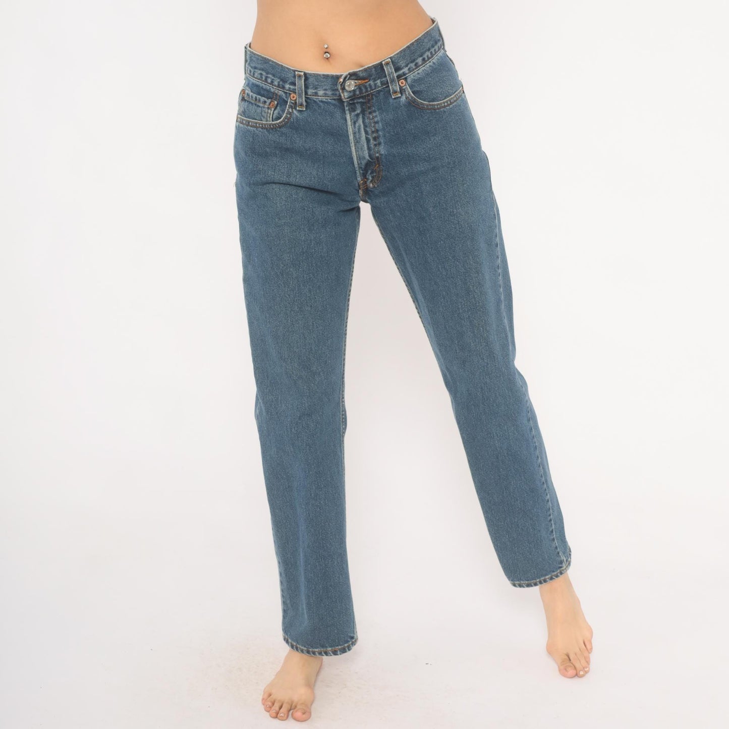 Levi's 505 Straight Leg Jeans Medium Wash High Rise Cotton Denim W30 L32