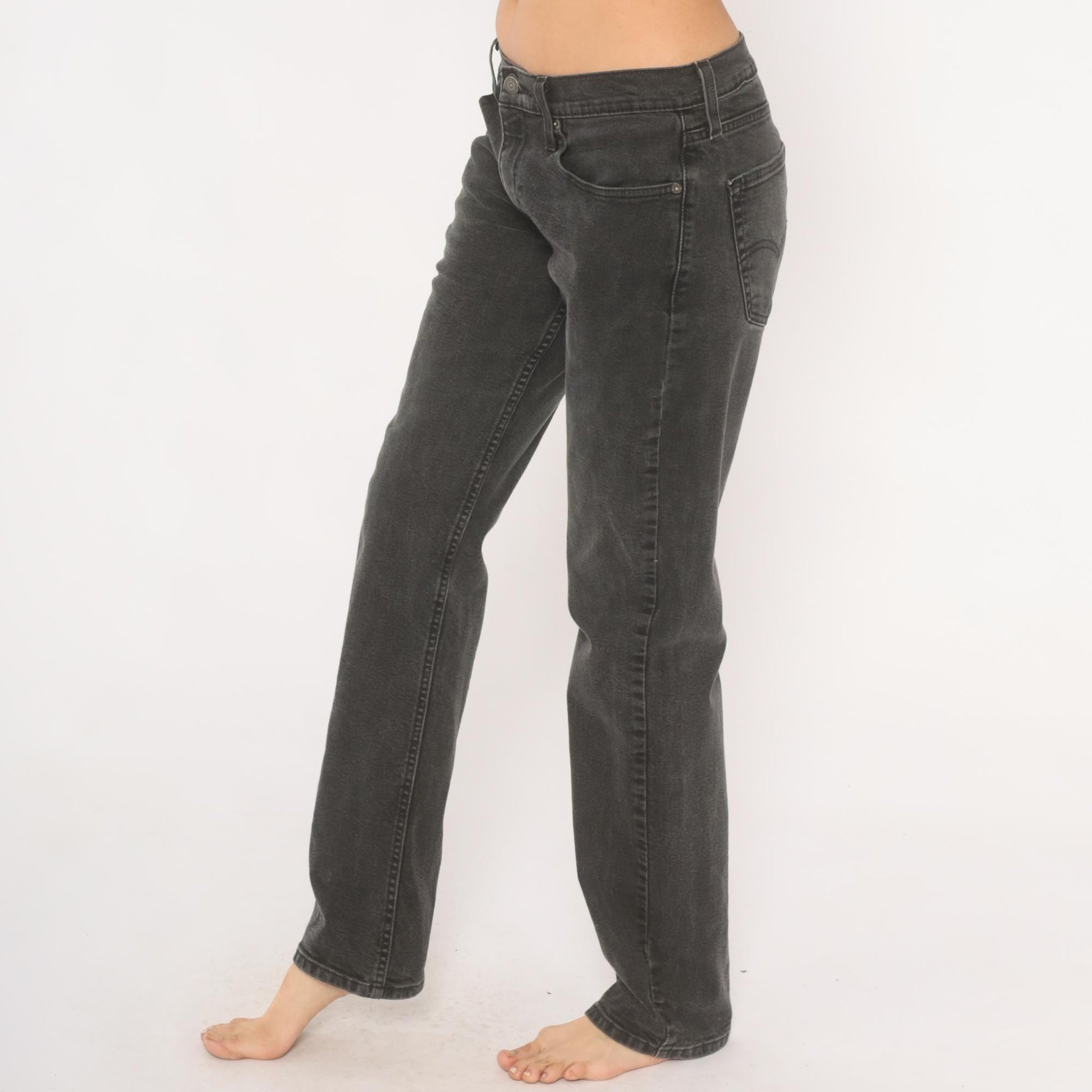 Levi's 514 Straight Leg Jeans Faded Black Charcoal Wash Denim W32 L34