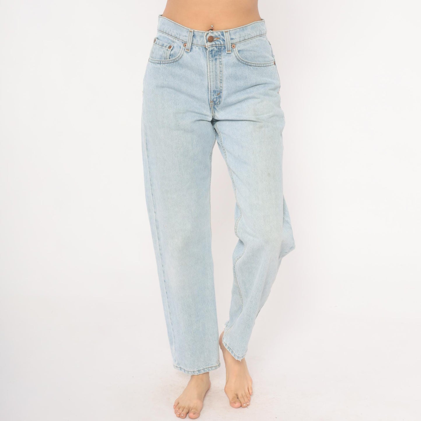 90s Levi's 555 Light Wash High Waisted Straight Leg Jeans 31 30