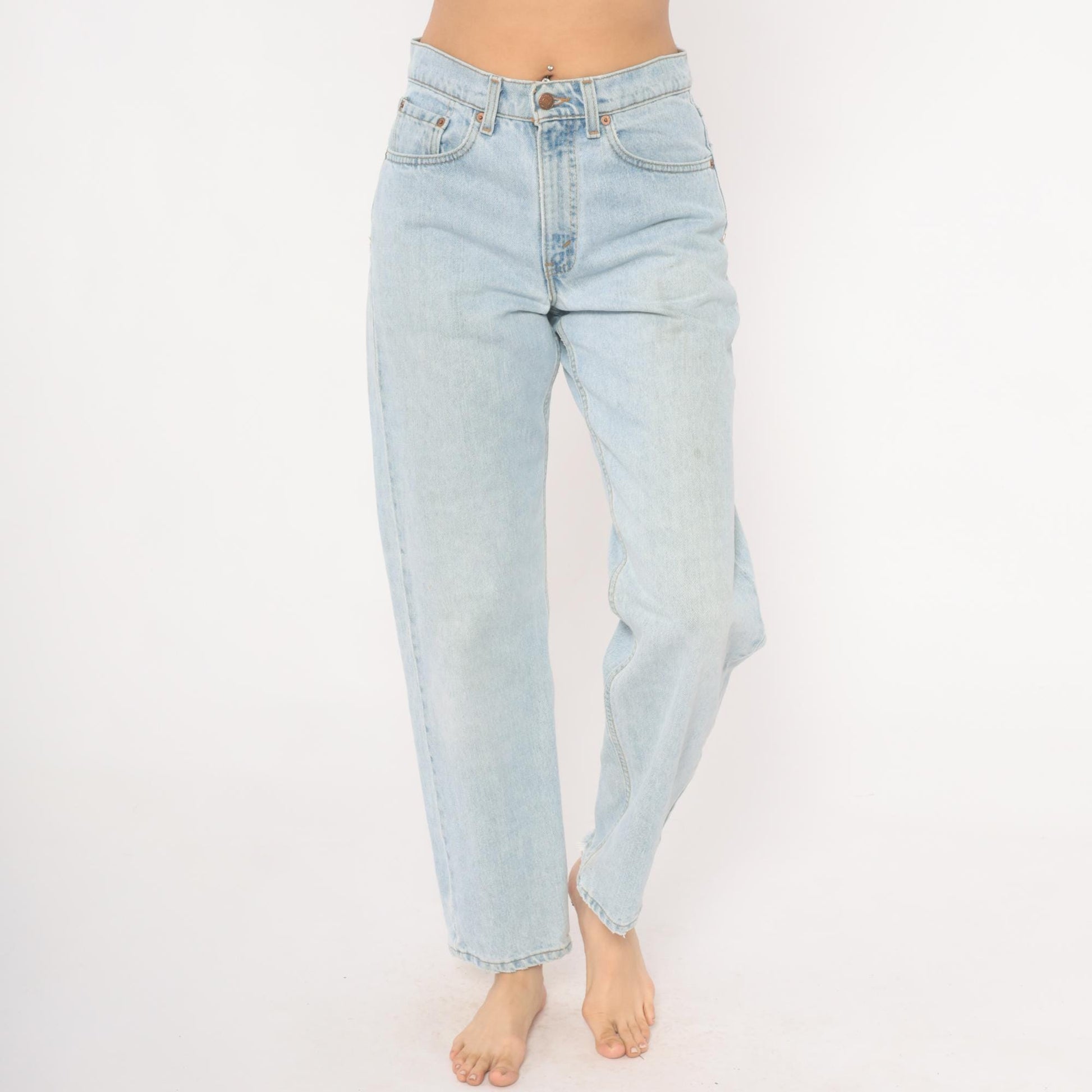 90s Levi's 555 Light Wash High Waisted Straight Leg Jeans 31 30