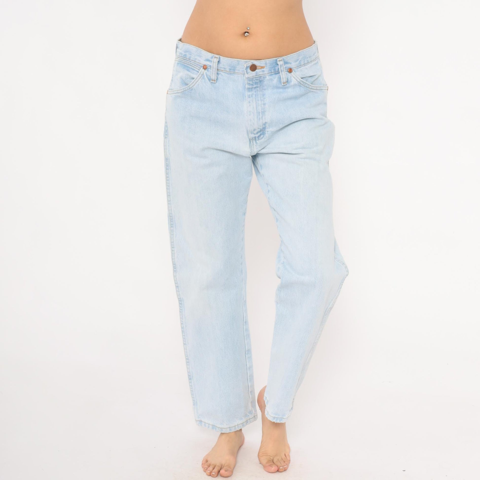 2000s Wrangler Light Wash Straight Leg High Rise Mom Jeans 34x30
