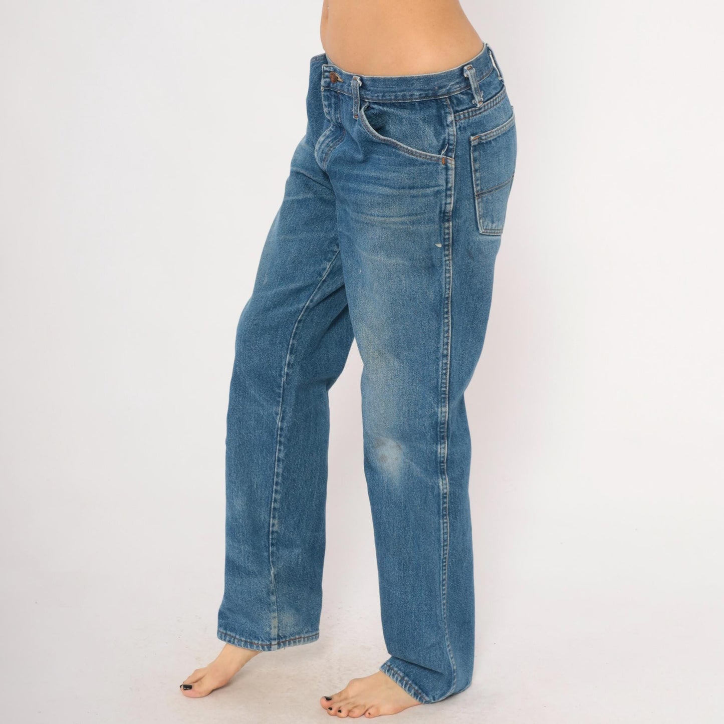 Red Kap Workwear Jeans 2000s Distressed Denim Straight Leg Blue Faded Wash Medium
