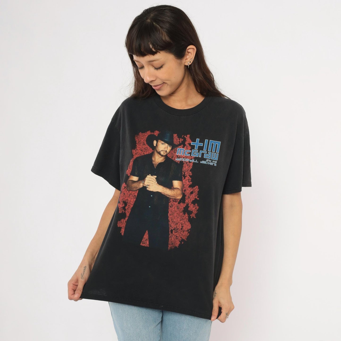 Tim McGraw Dancehall Doctors 2003 Tour Tee Black Concert Graphic Cotton Large L