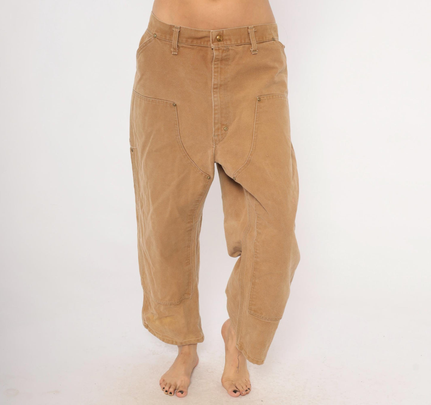 Carhartt Double Knee Carpenter Pants Tan Canvas Heavy Duty XXL