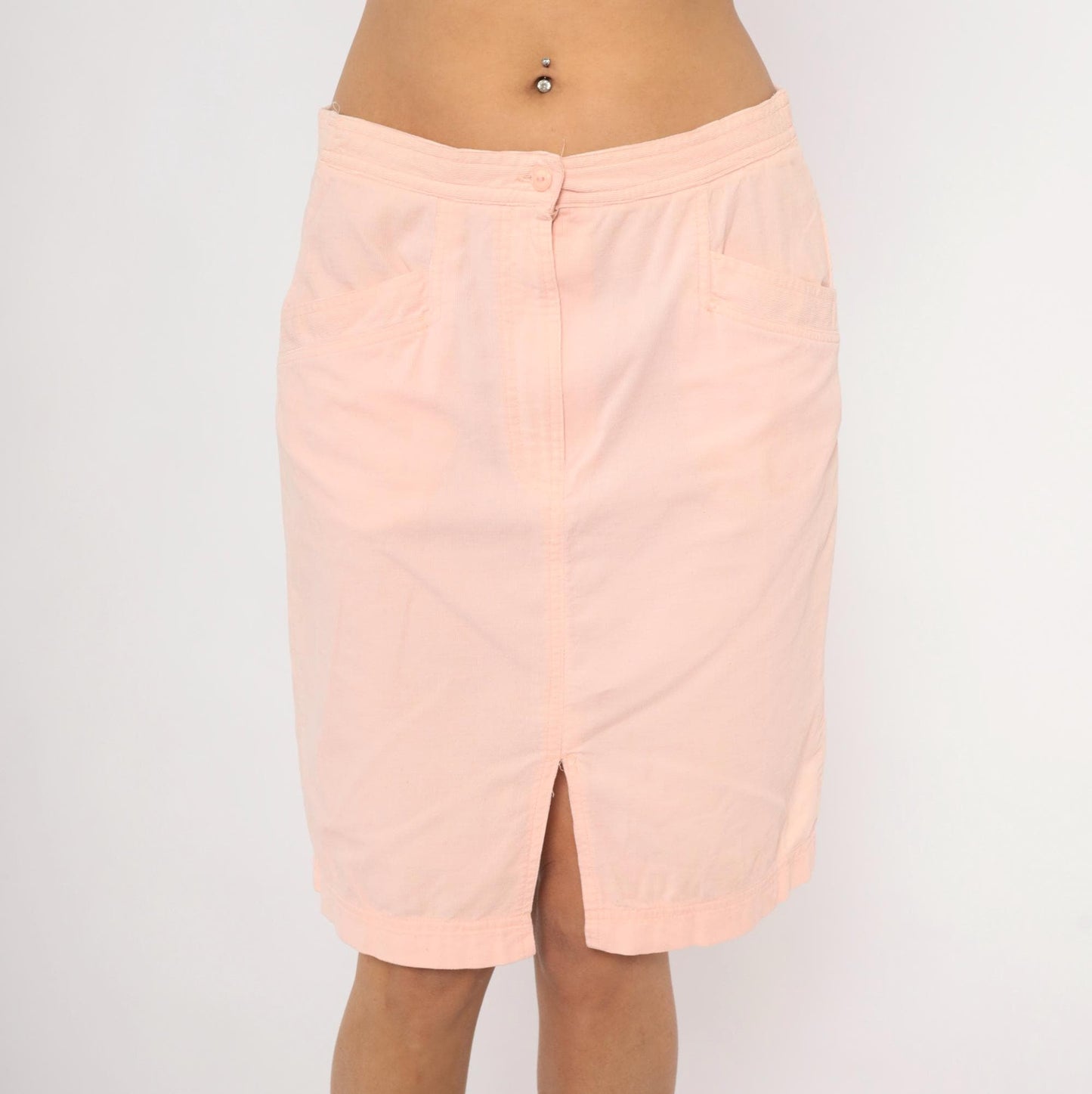 90s Wyndham Sport Blush Pink Pencil Skirt Cotton Knee-Length Small S