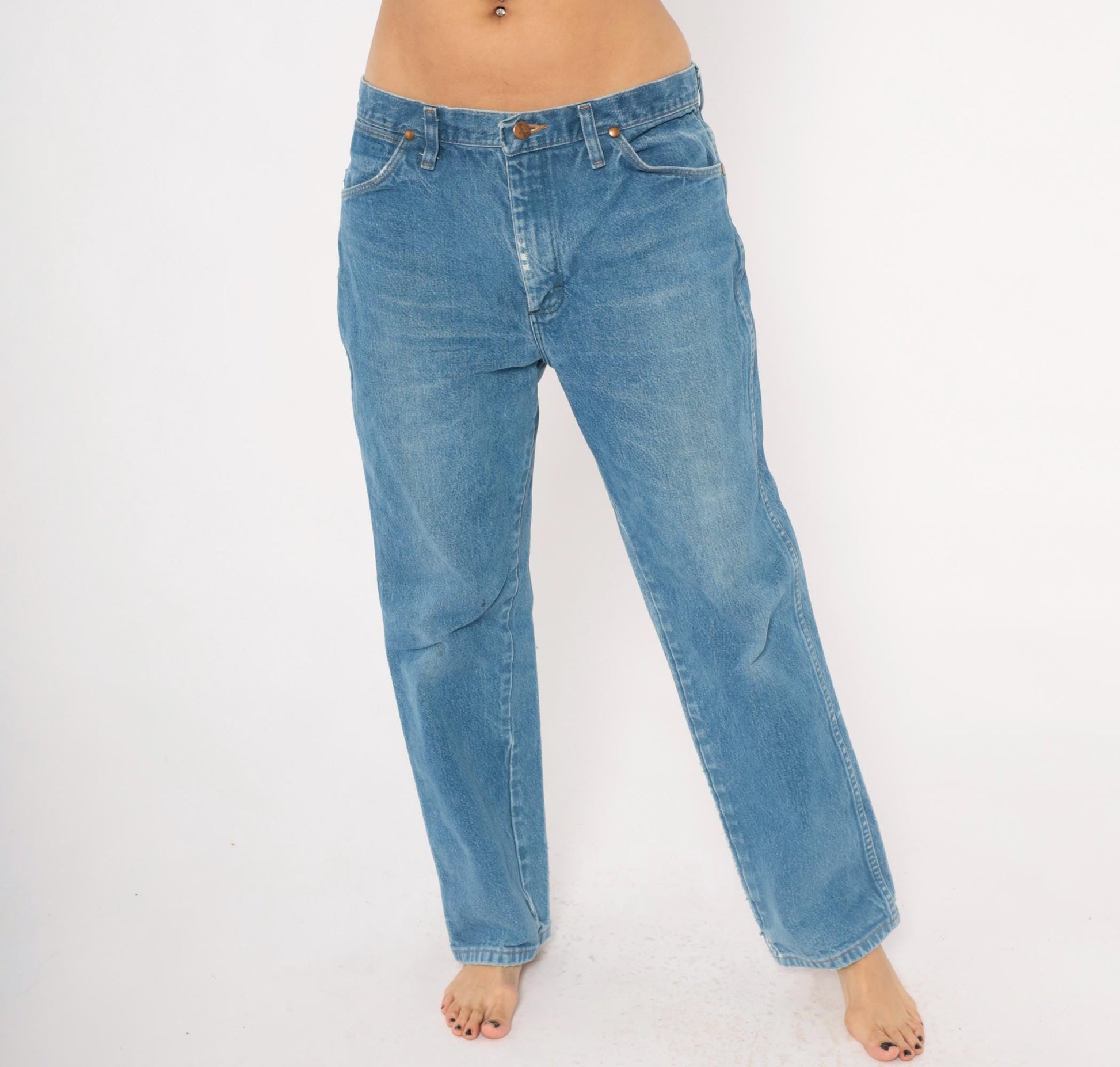 90s Wrangler Cowboy Cut Jeans Light Wash Straight Leg Cotton 35x30