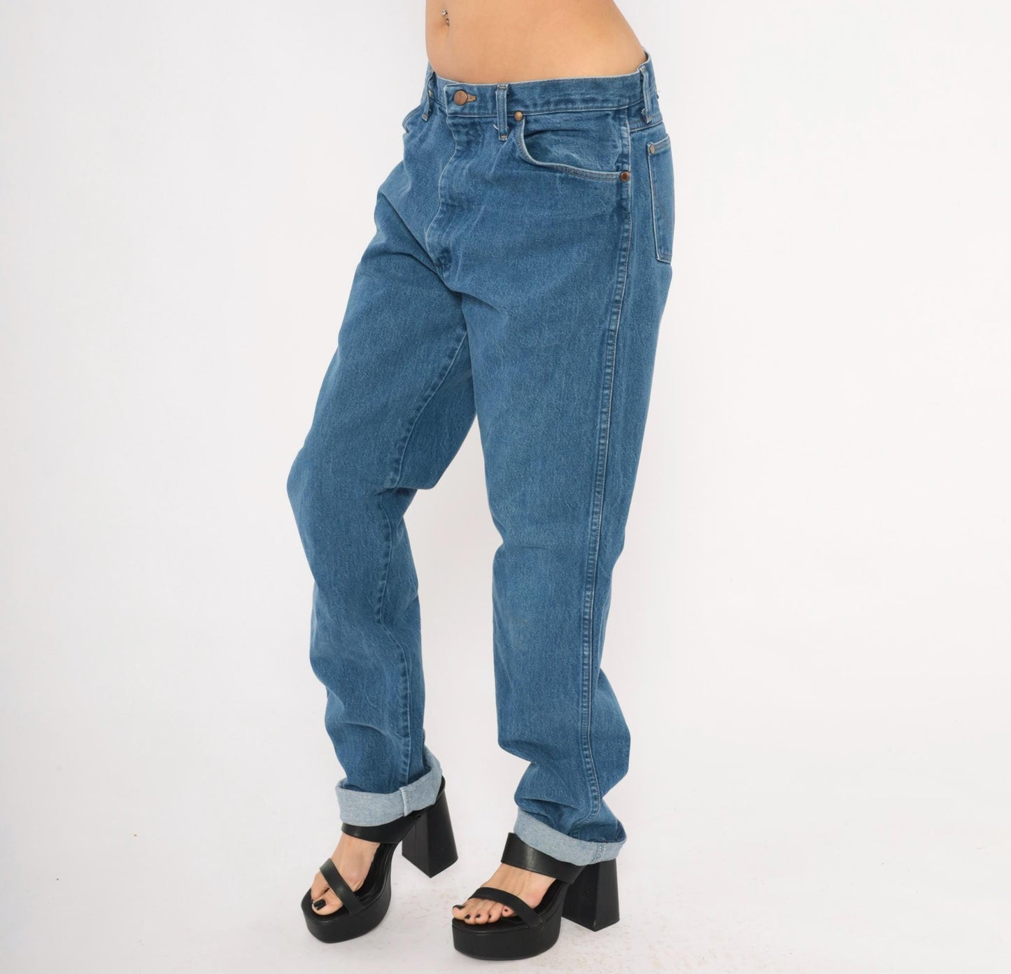 Wrangler Cowboy Cut Jeans 2000s Medium Wash Straight Leg Cotton 35x36