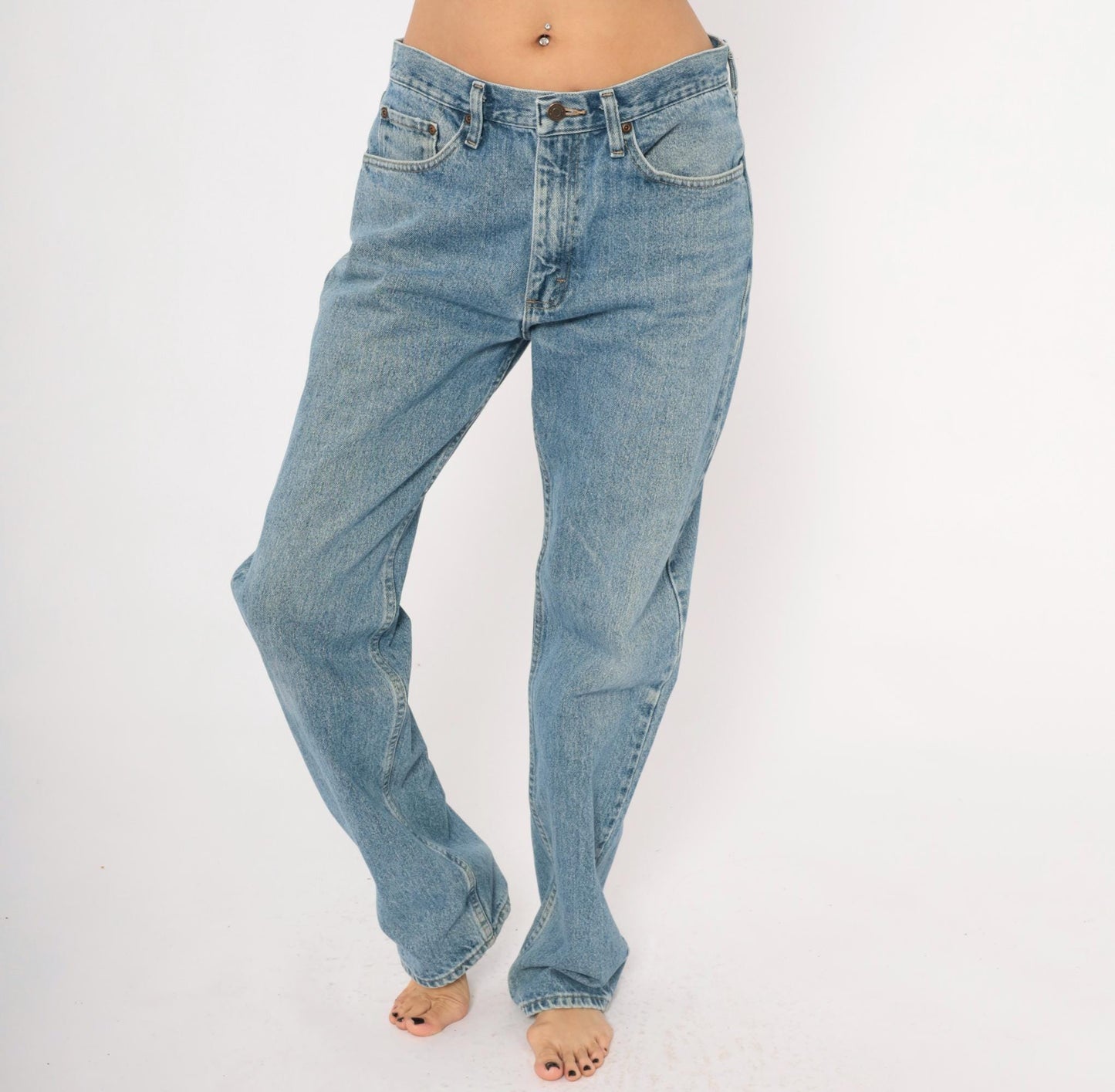 90s Wrangler Straight Leg Jeans Light Stonewash Blue Cotton 32x34