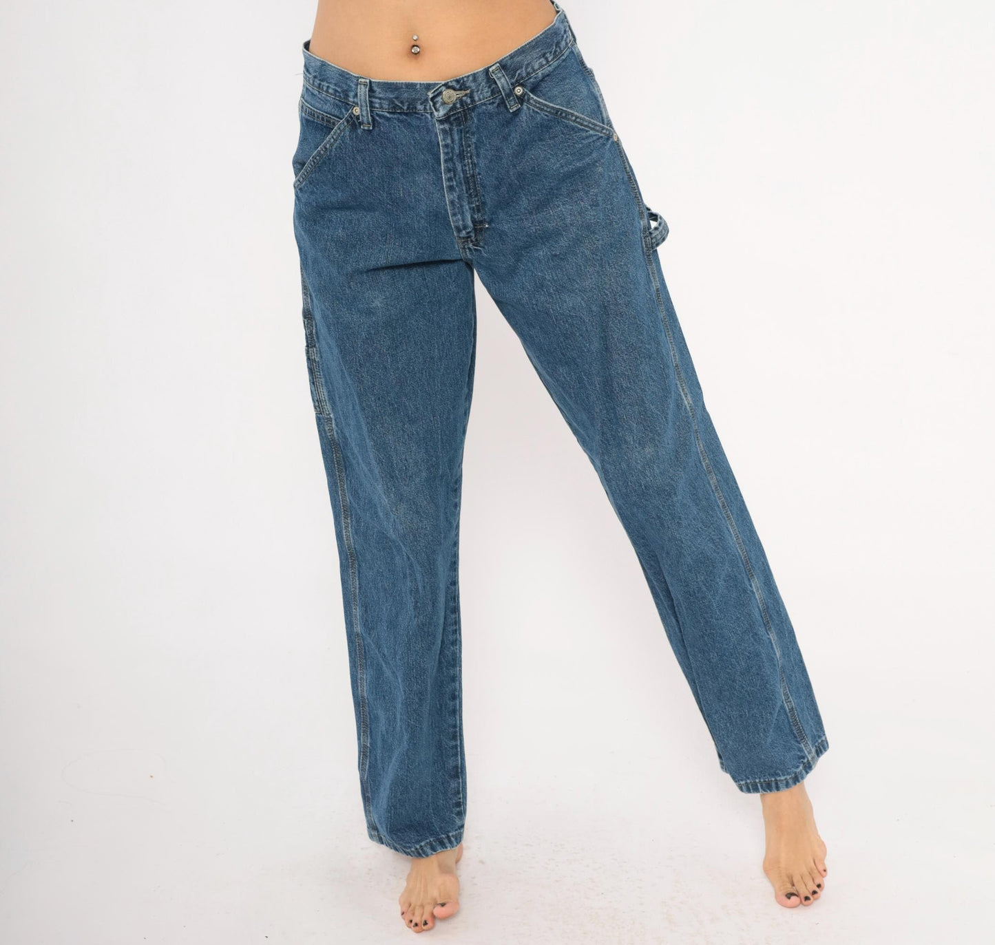 Wrangler Carpenter Jeans 2000s Medium Wash Straight Leg Cotton Denim 30x32