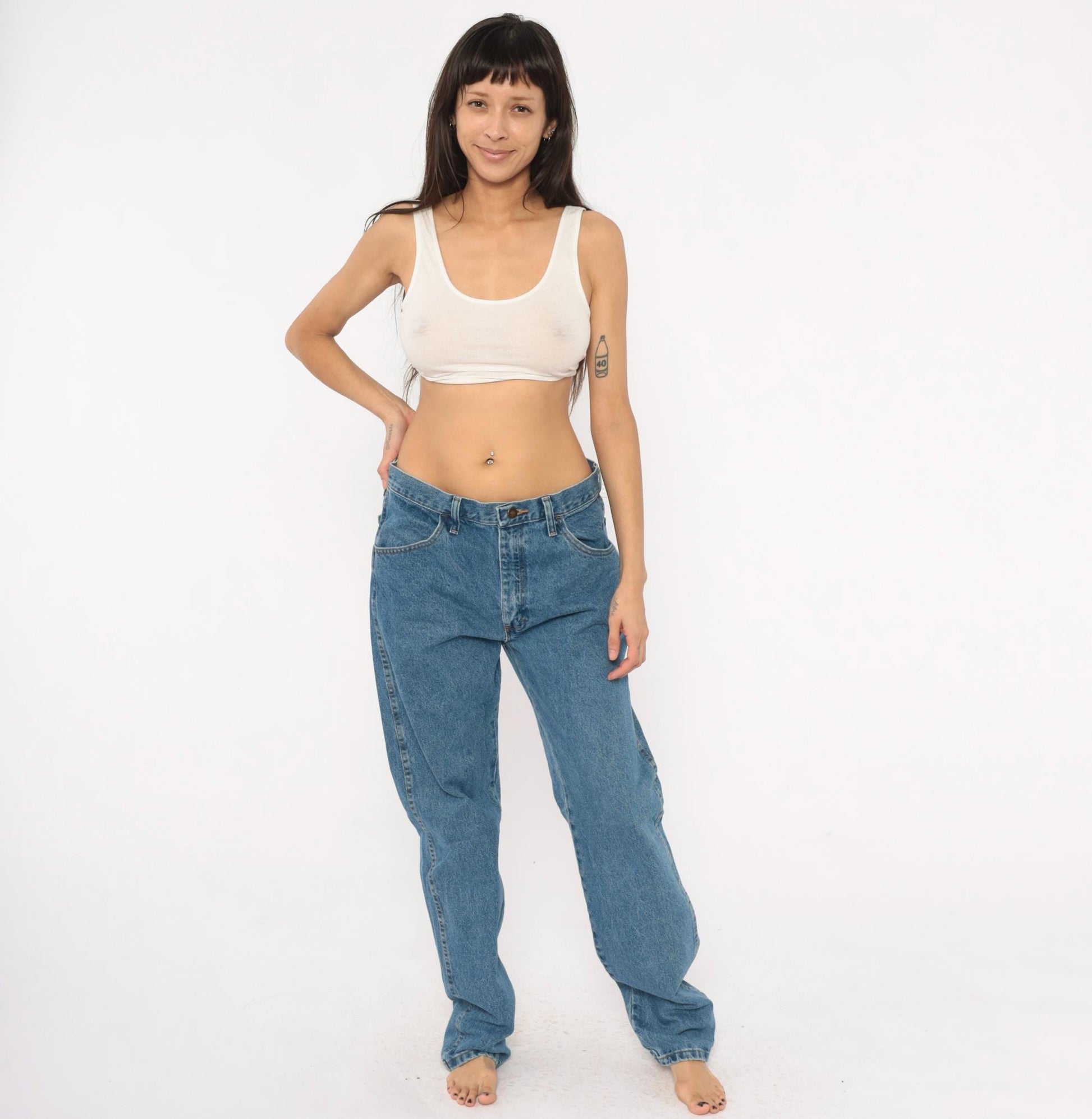 Rustler Straight Leg Jeans 2000s Medium Wash Cotton Denim Large L