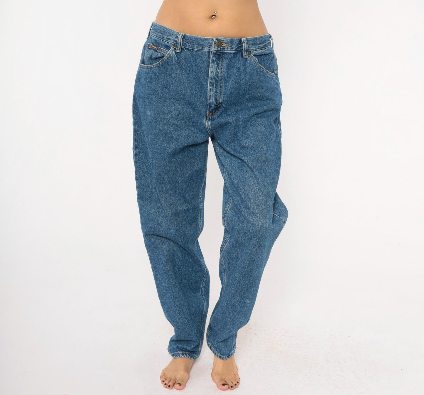 90s Riders Mom Jeans High Waisted Stonewash Blue Denim Straight Leg Medium M