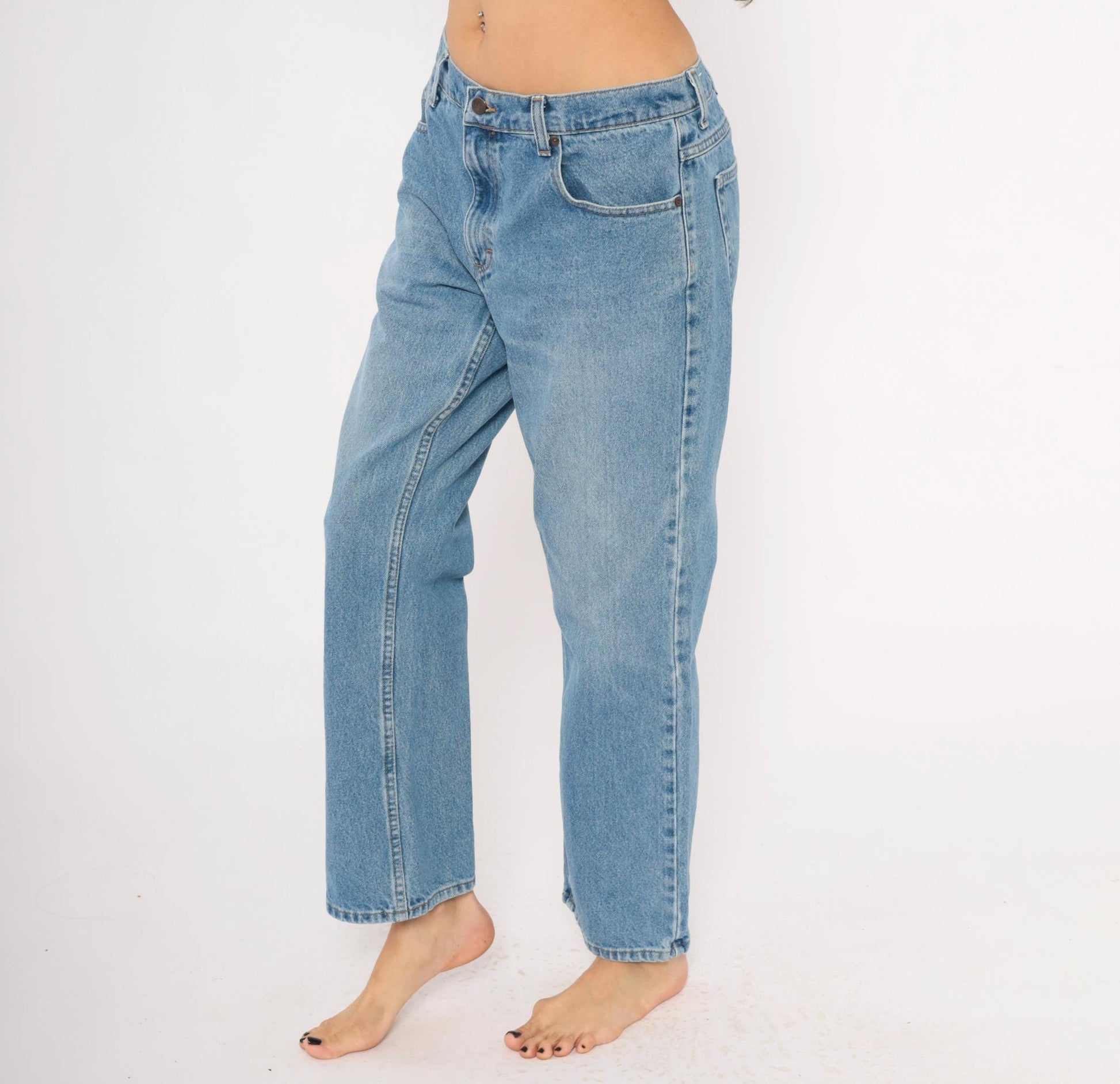L.L. Bean Straight Leg Jeans 2000s Medium Wash Denim Cotton Blue Relaxed Fit 34x29