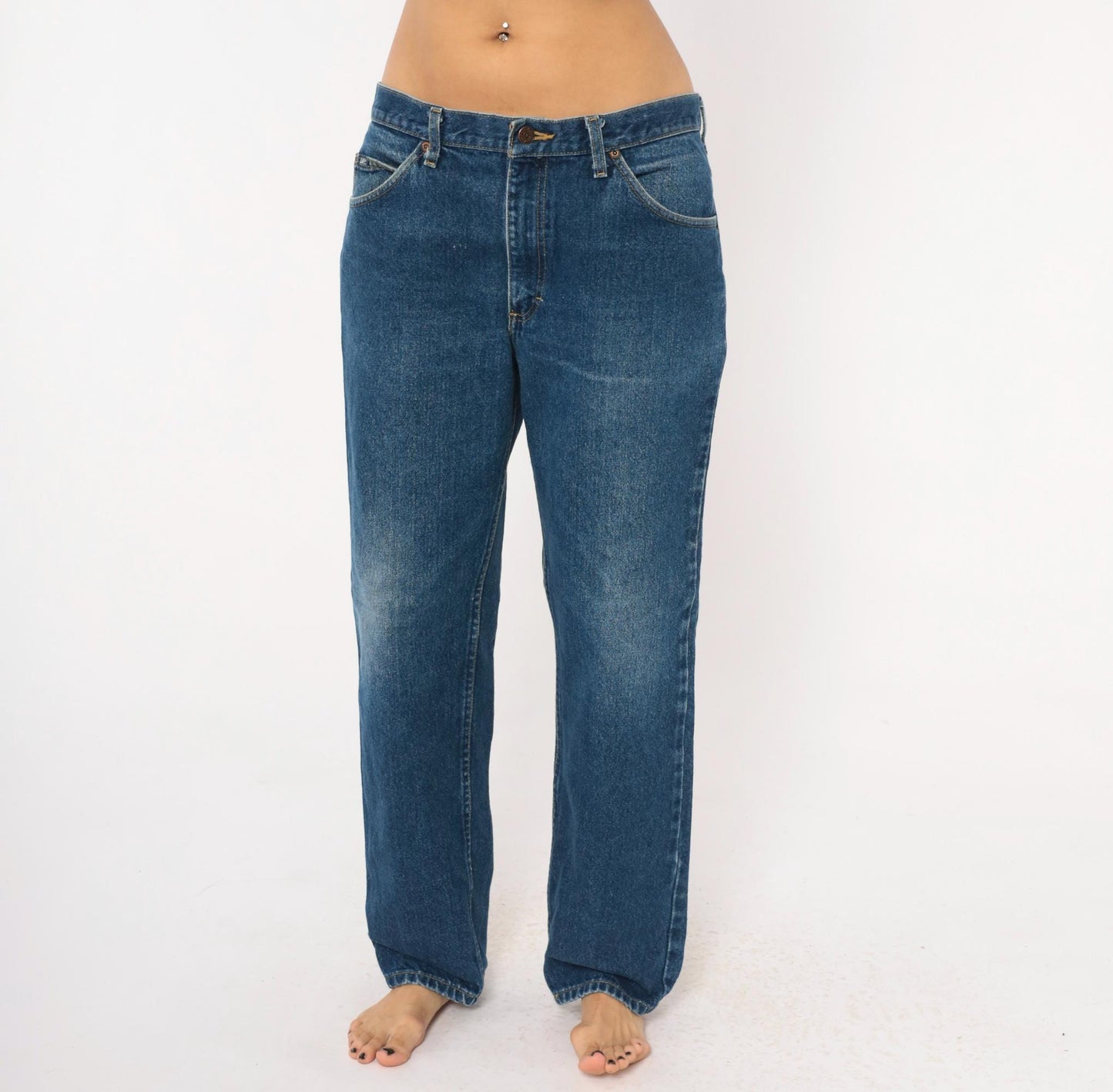 90s Lee Straight Leg Jeans Medium Wash Denim Cotton Large L