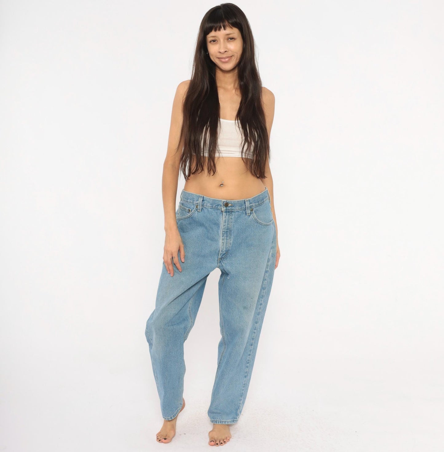 Carhartt Light Wash Denim Jeans 2000s Relaxed Straight Leg Cotton Workwear Extra Large XL
