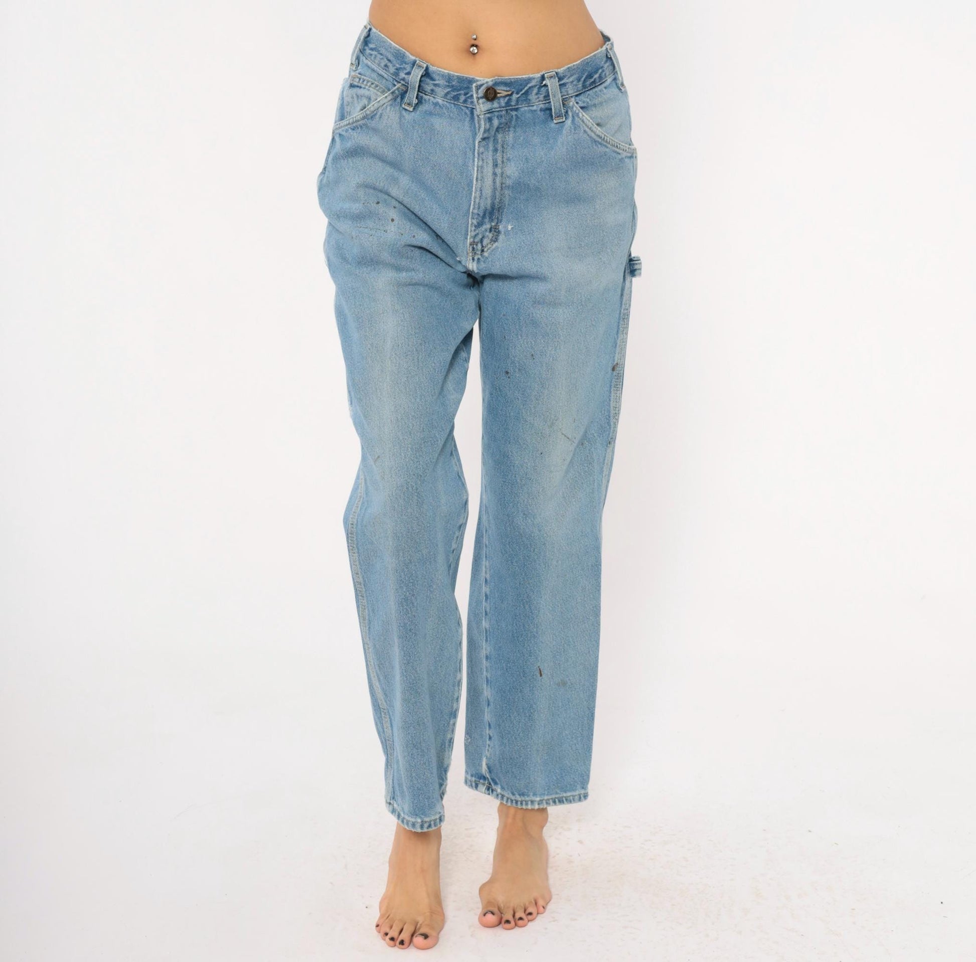 Dickies Carpenter Jeans 2000s Light Wash Straight Leg Workwear Denim Medium M