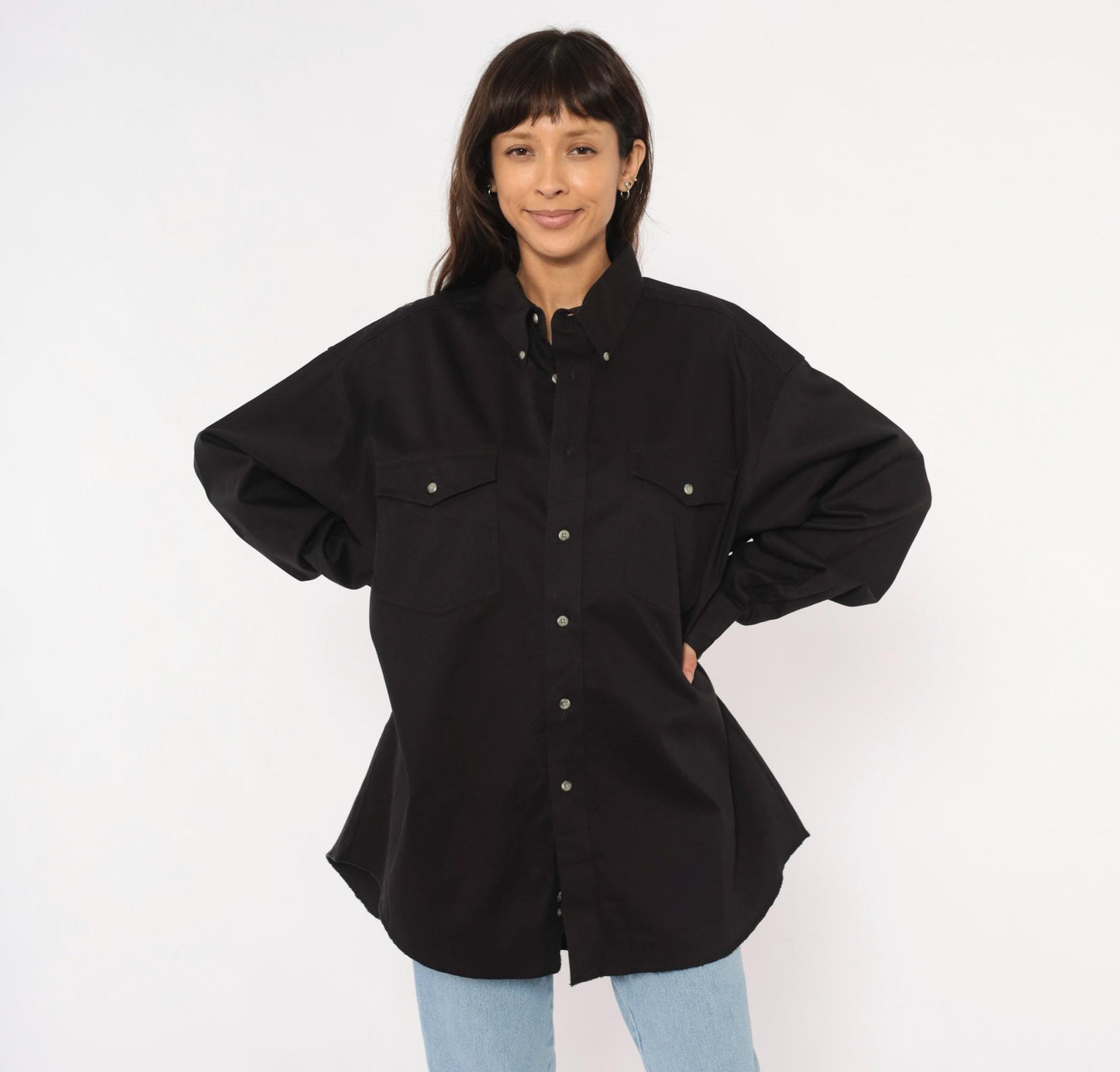 2000s Wrangler Black Western Shirt Cotton Snap Button XXL