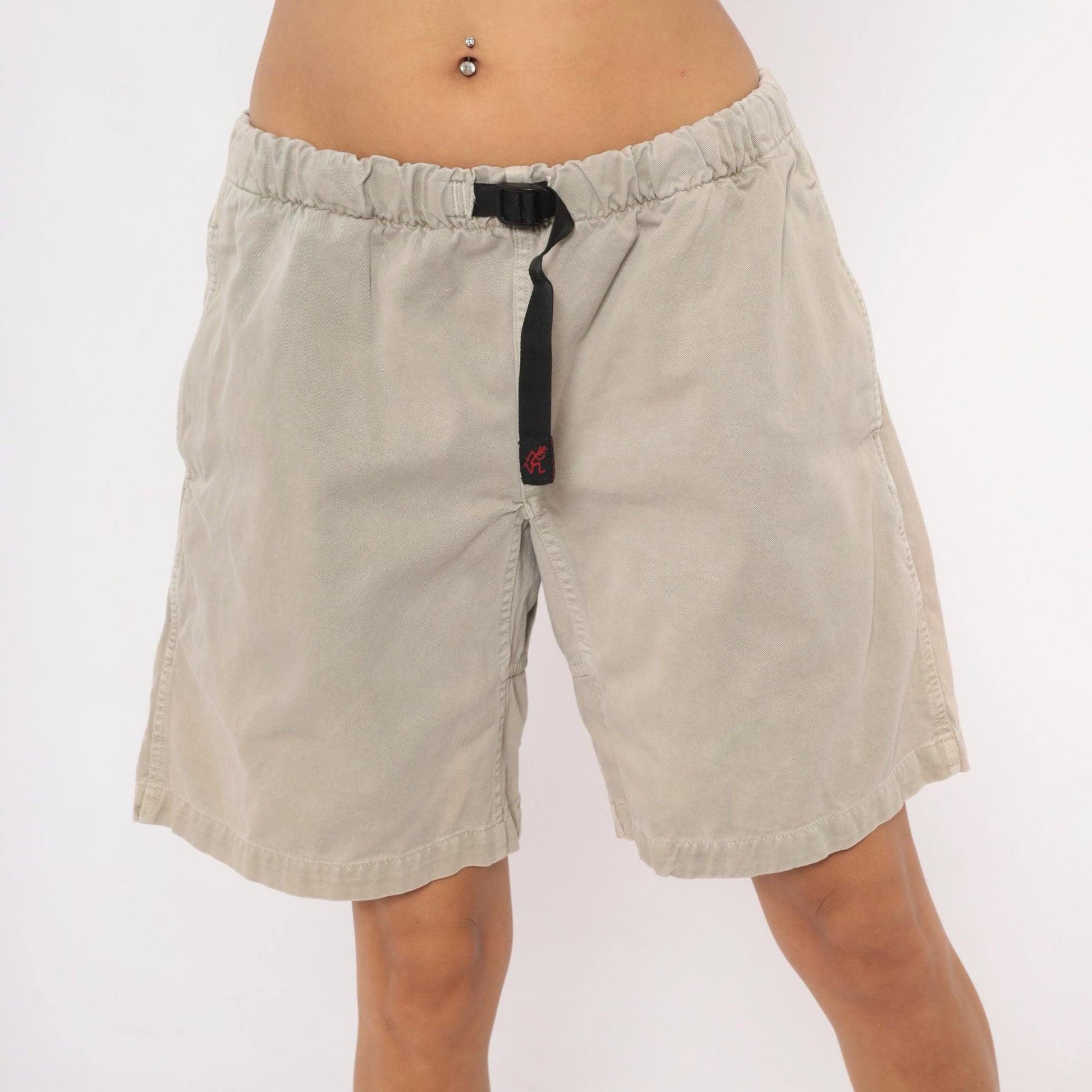 90s Gramicci Climbing Shorts Khaki Cotton Buckle Belt Large L