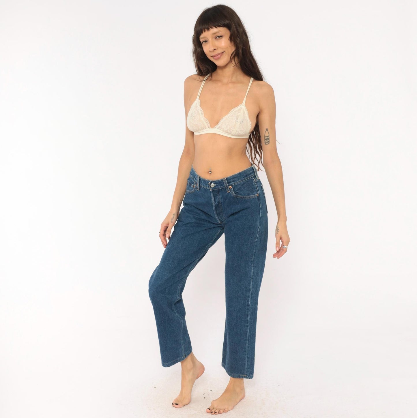 Levi's 501 Student Jeans 2000s Medium Indigo Straight Leg Button Fly 30x32
