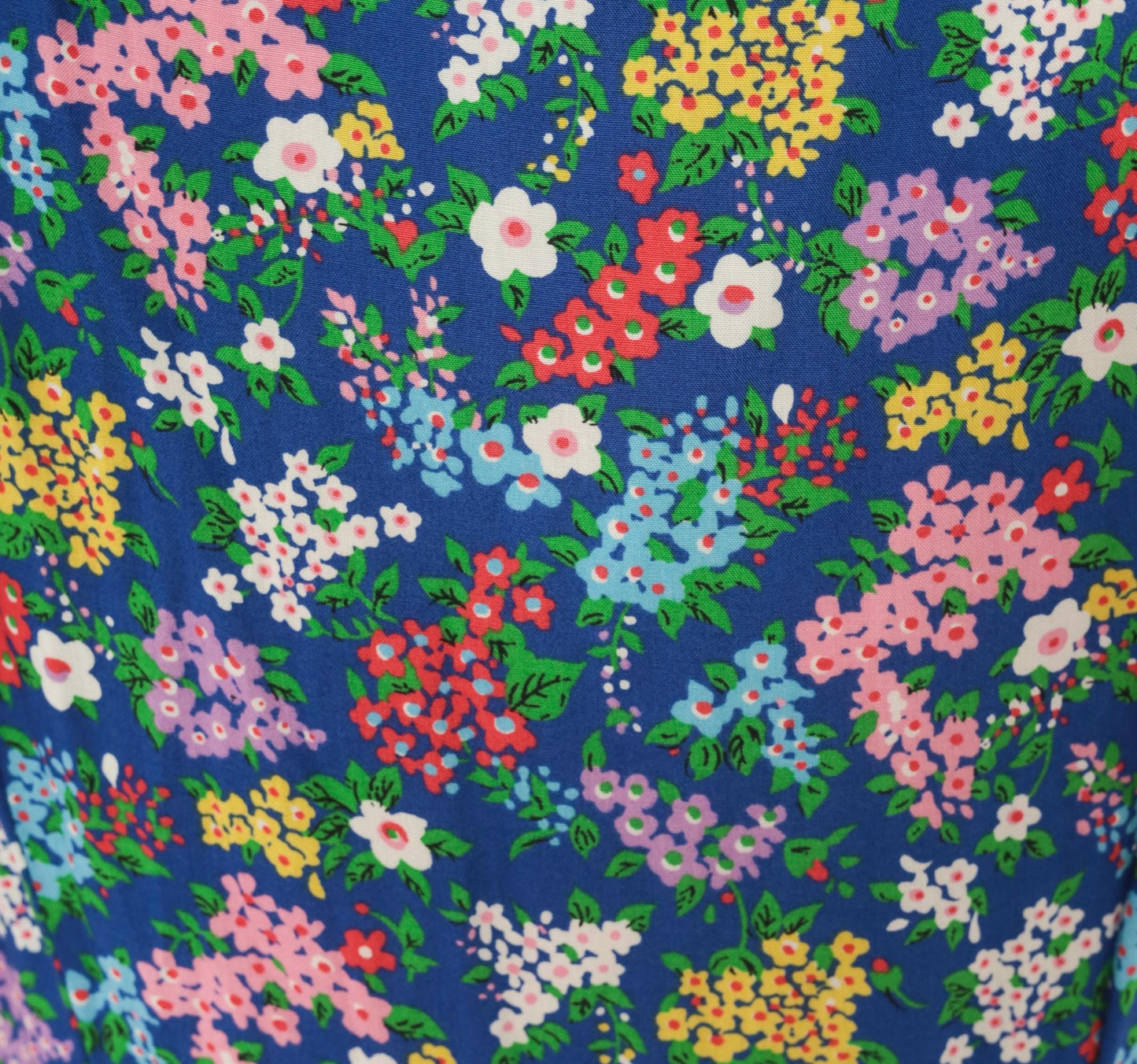 90s Liz Claiborne Floral Sundress Blue Pink Garden Print Mini Medium M