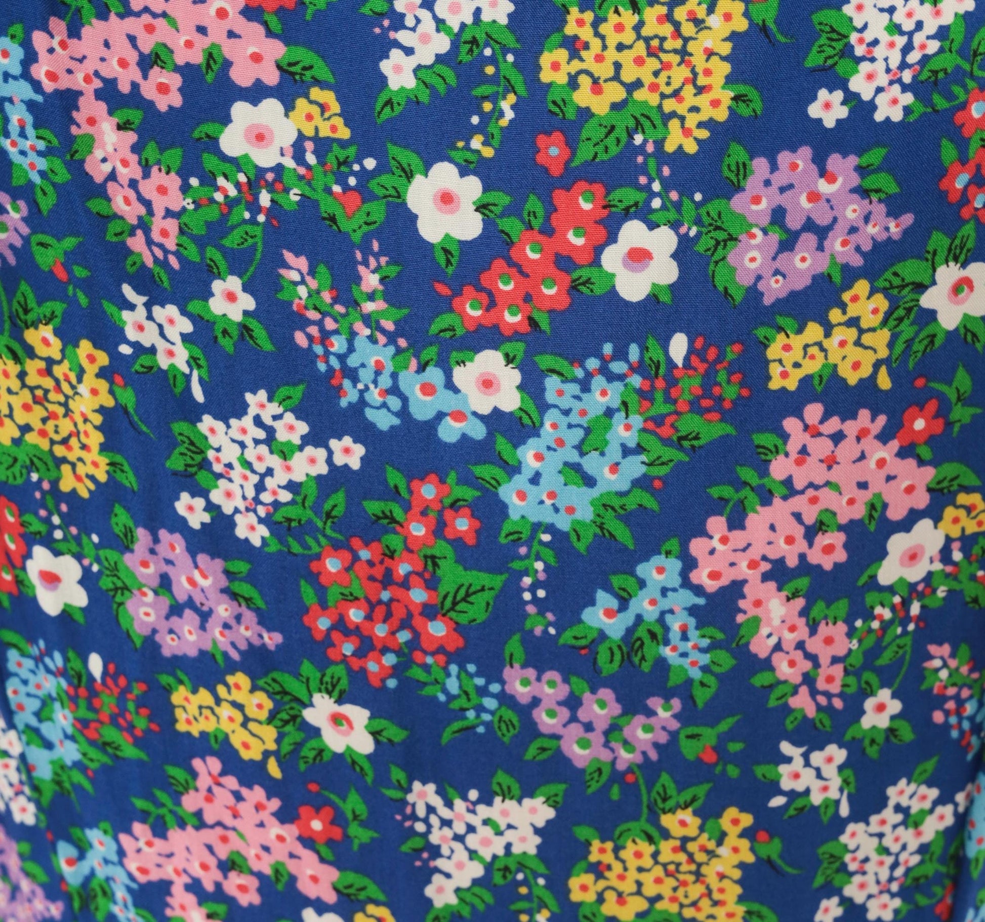 90s Liz Claiborne Floral Sundress Blue Pink Garden Print Mini Medium M