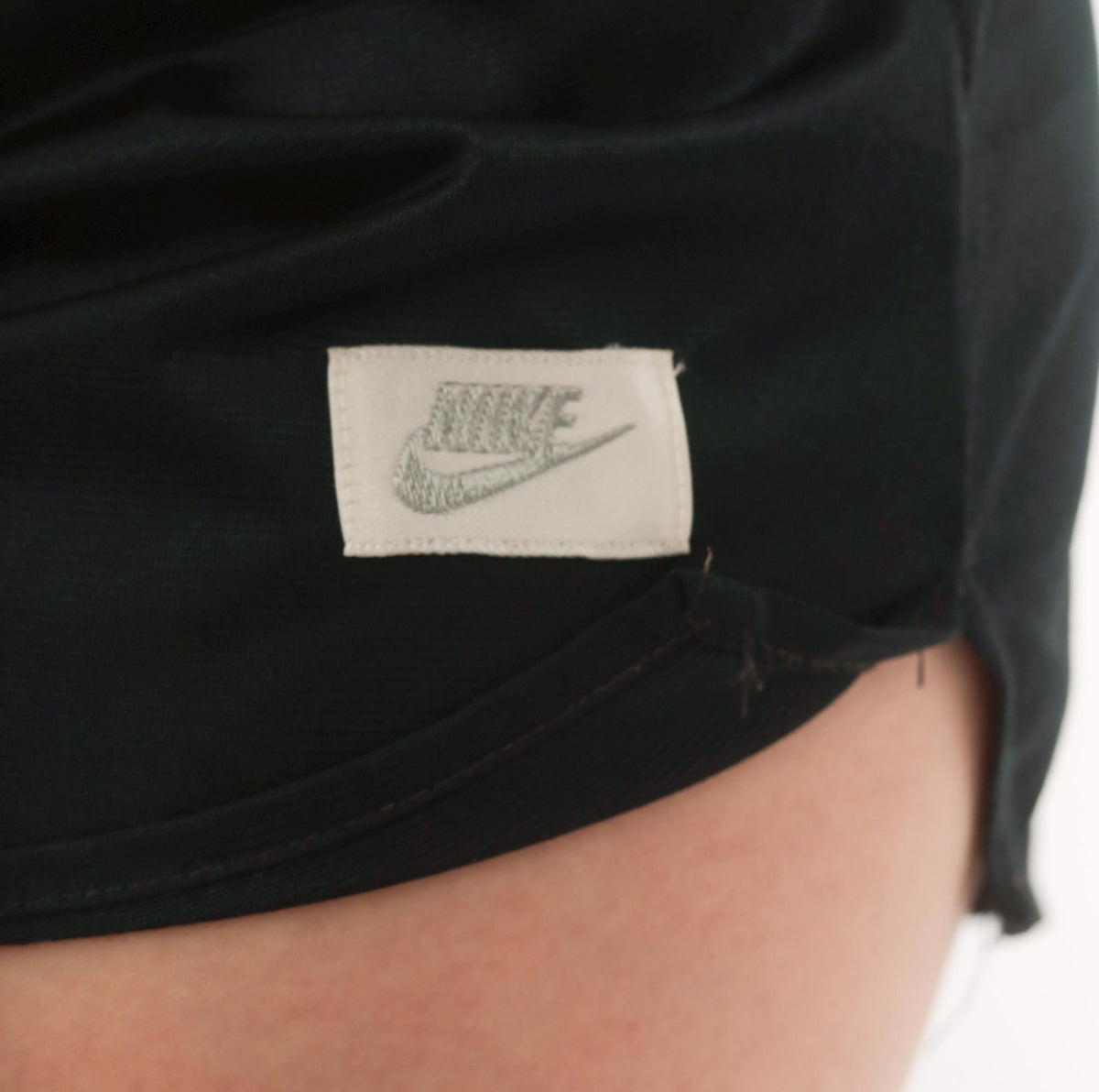 80s Nike Running Shorts Black Nylon Split Hem Athletic Extra Small XS