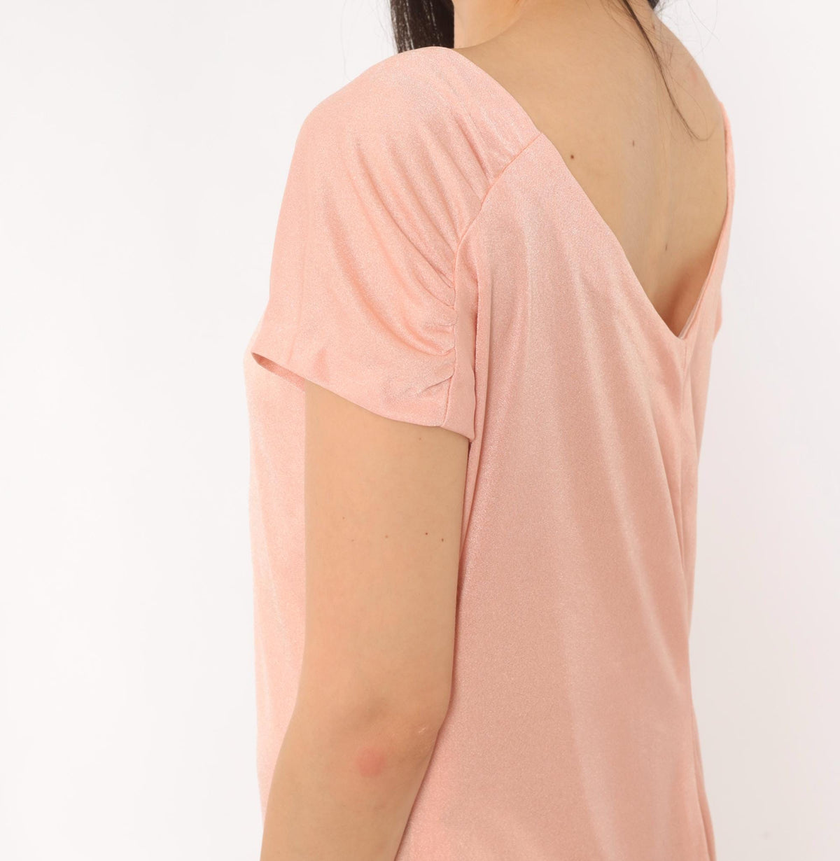 70s Blush Pink Maxi Dress Cap Sleeve Scoop Neck A-Line Large