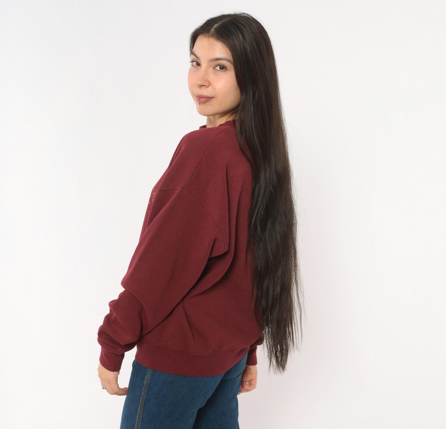 90s Santee Gatlinburg Tennessee Fiddle Sweatshirt Burgundy Crewneck Medium M