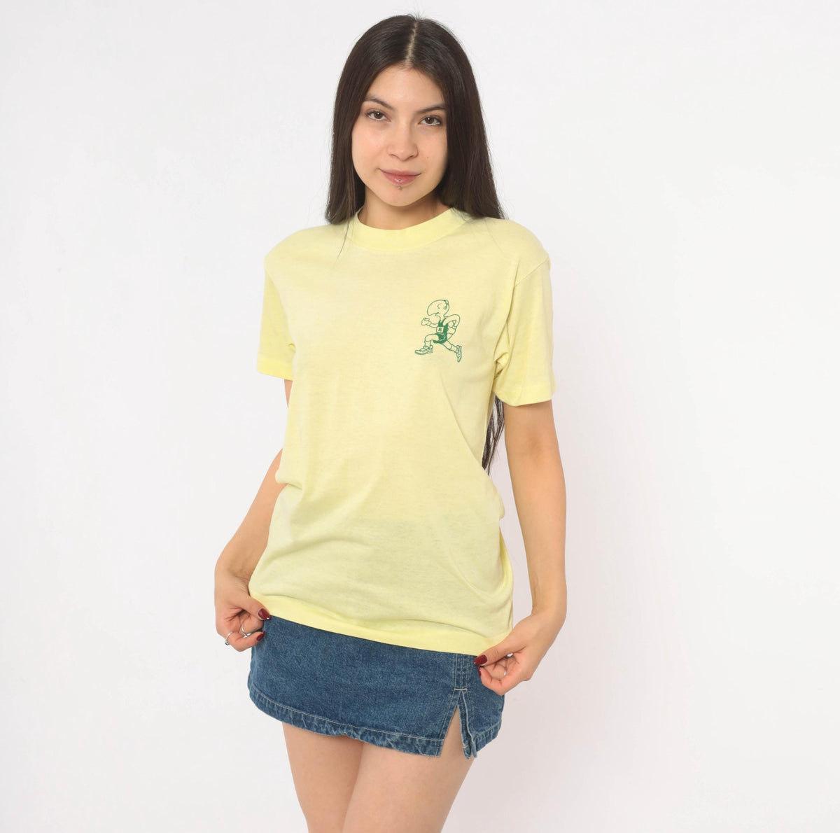 80s Select T Turtle Races Graphic Tee Yellow Green Cartoon Medium