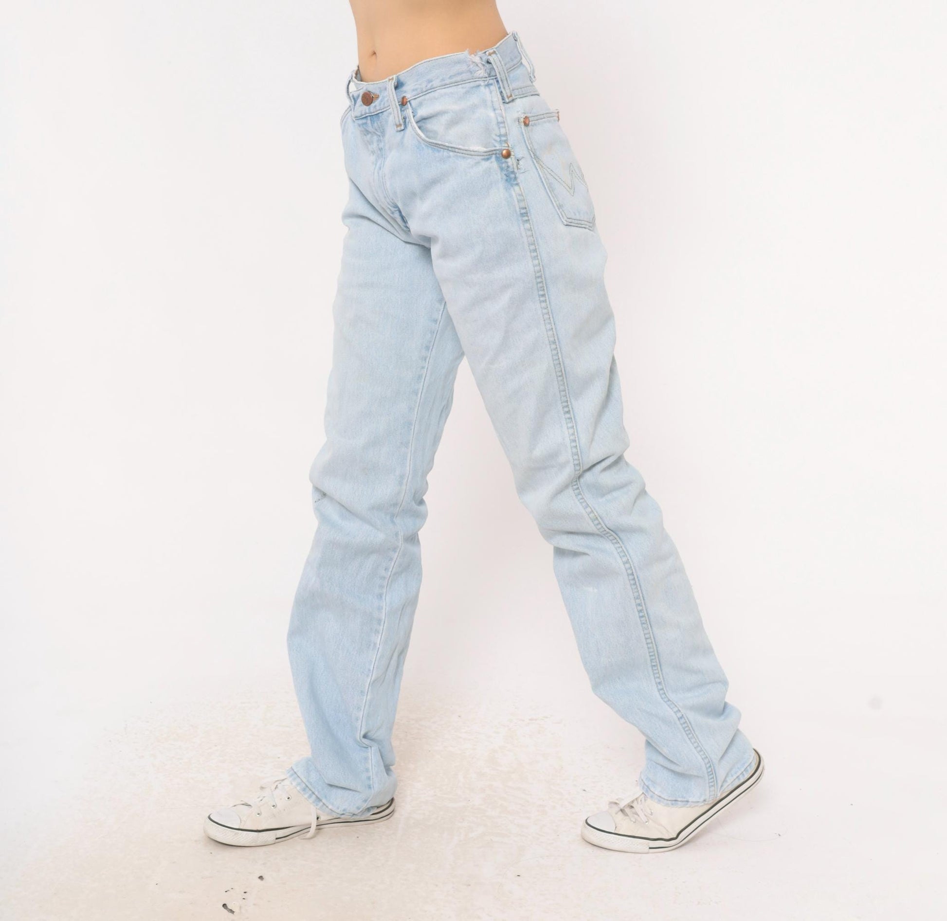 90s Wrangler Light Wash Straight Leg Jeans High Rise Cotton Denim Women's 29
