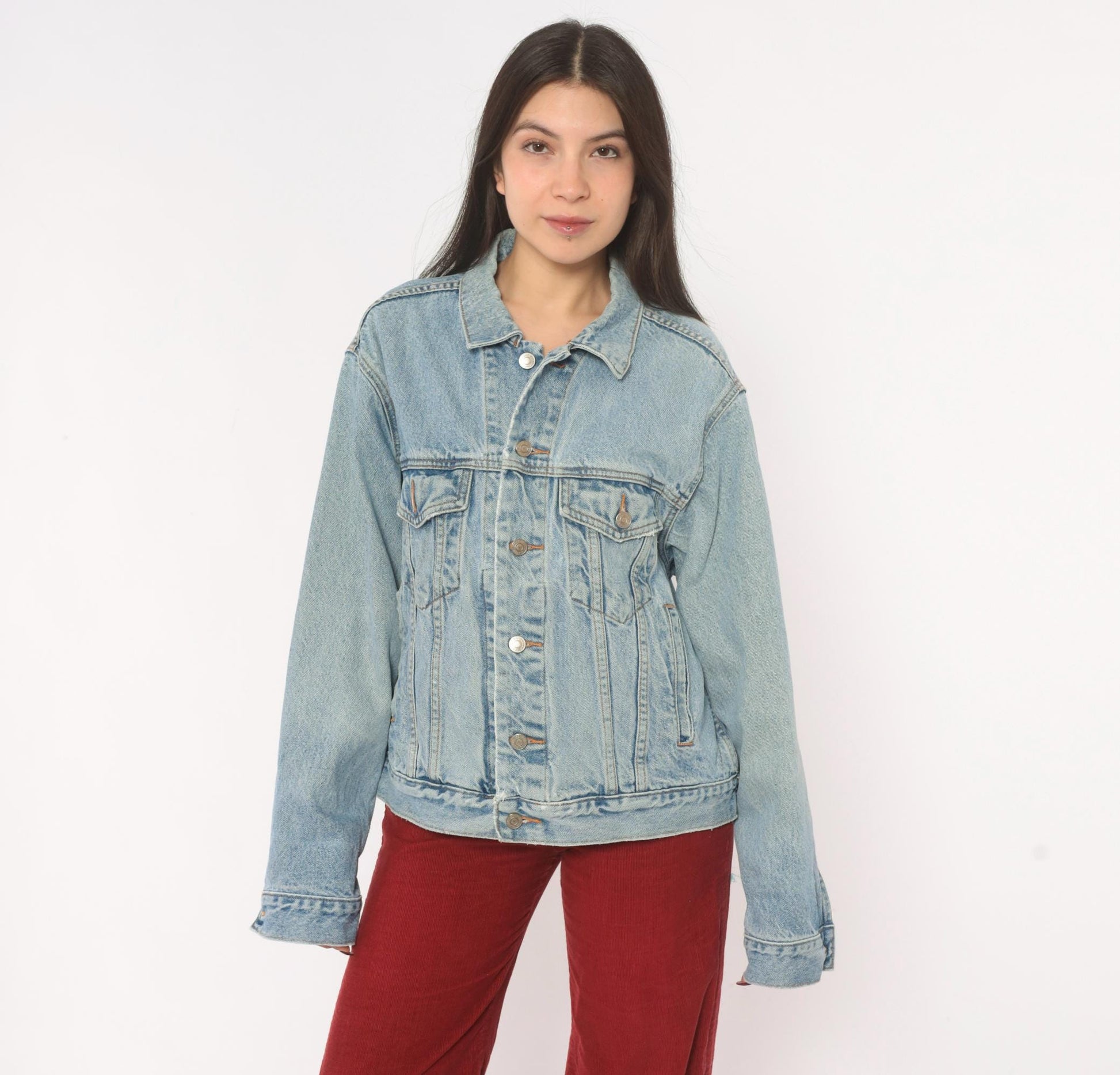 90s Gap Blue Jeans Light Wash Denim Trucker Jacket Small S