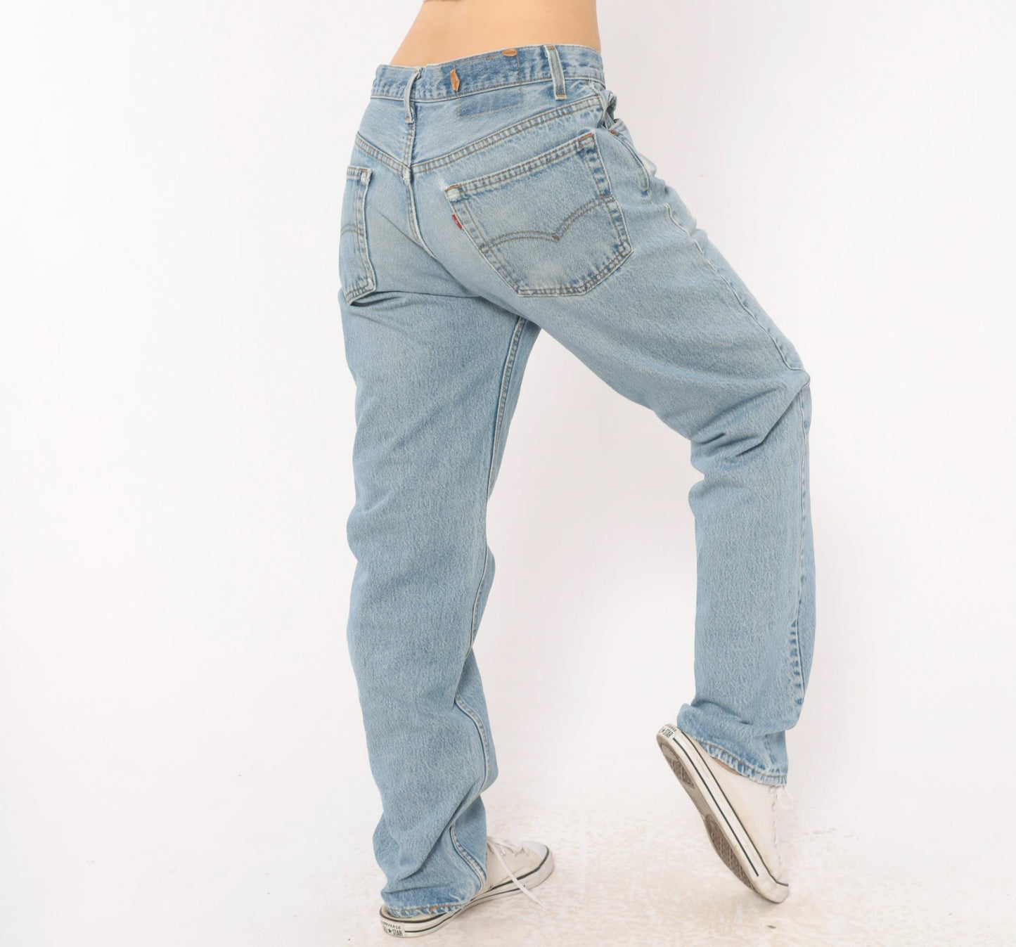 90s Levi's 501 Light Wash Straight Leg High Waist Jeans Medium