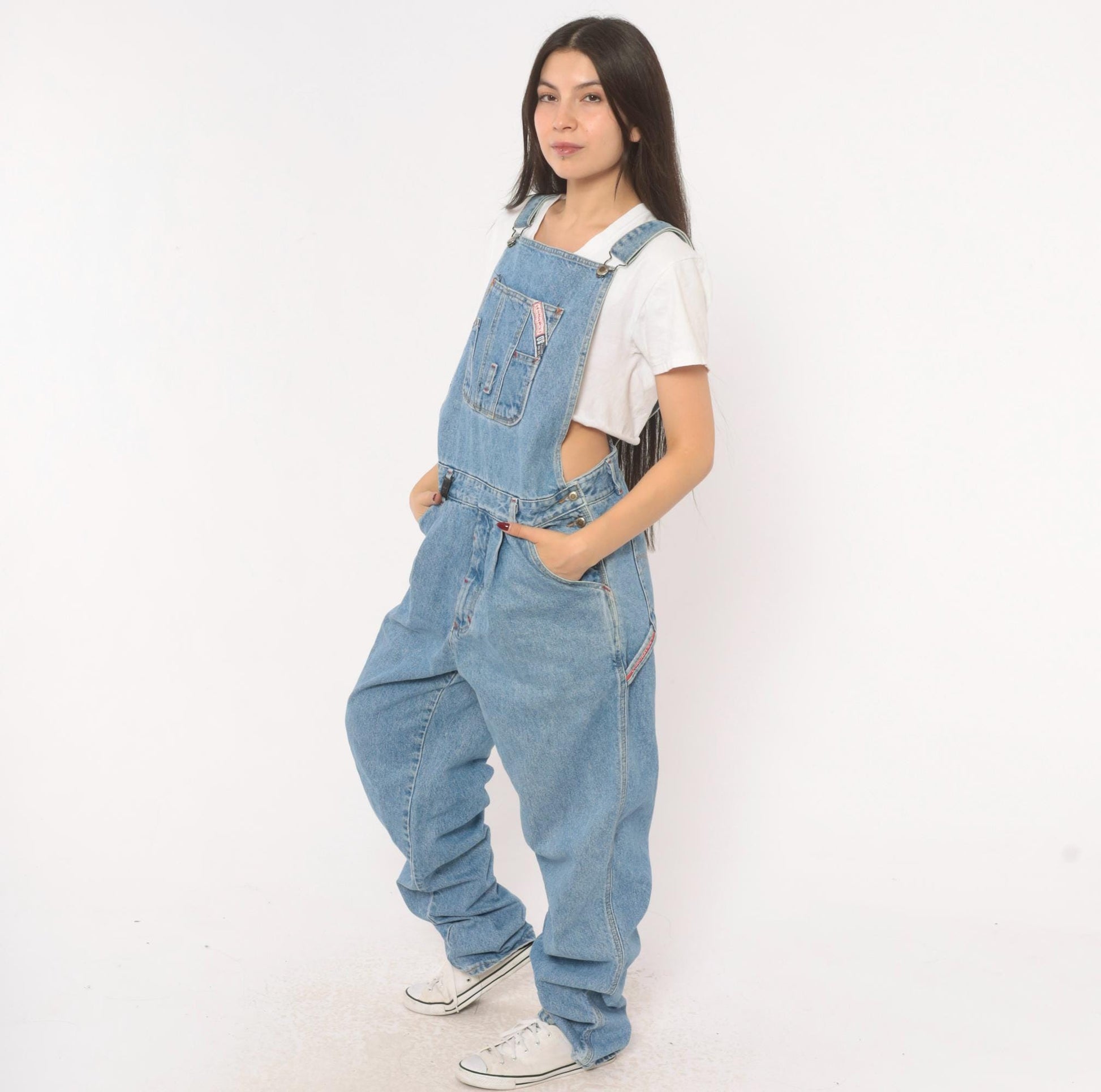 90s Union Bay Denim Overalls Light Wash Bib Front Cotton Medium