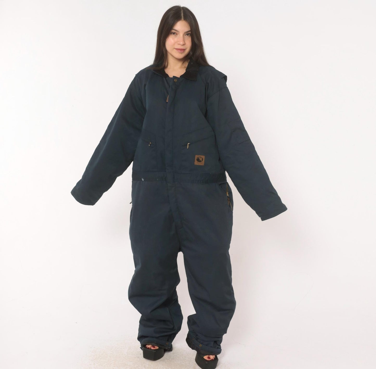 2000s Berne Apparel Navy Insulated Coveralls Quilted Jumpsuit Plus Size XXL