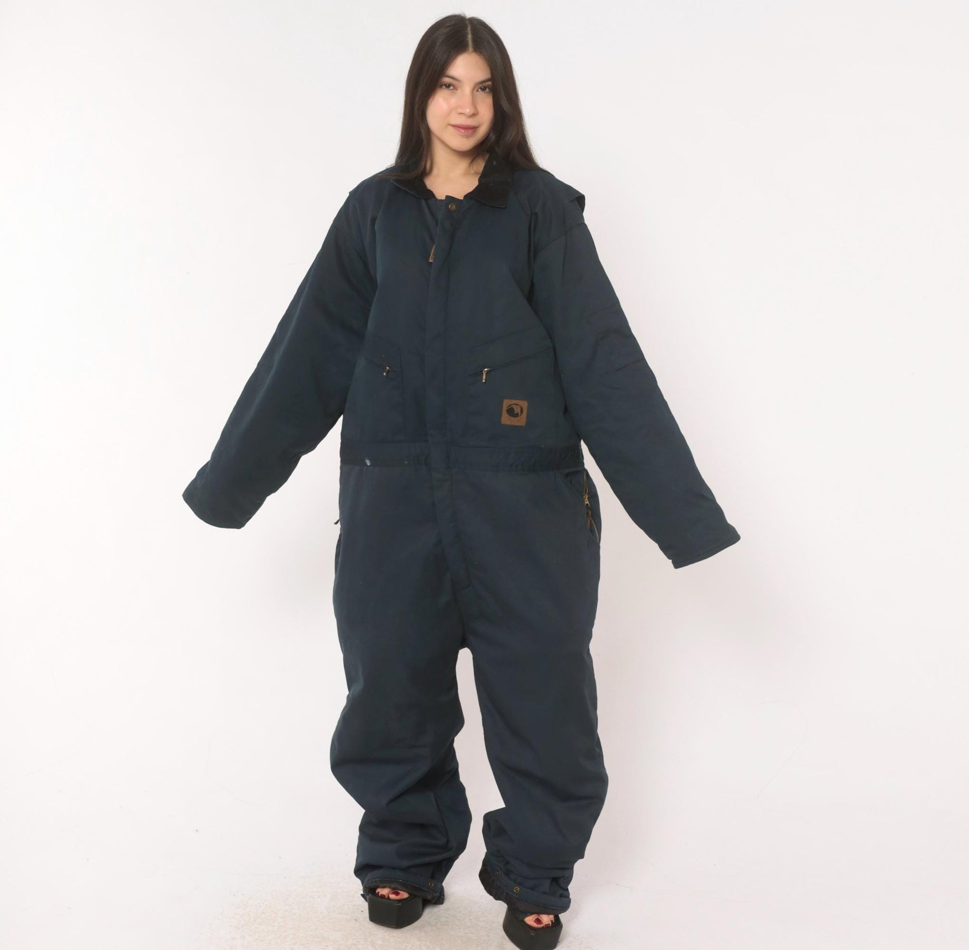 2000s Berne Apparel Navy Insulated Coveralls Quilted Jumpsuit Plus Size XXL
