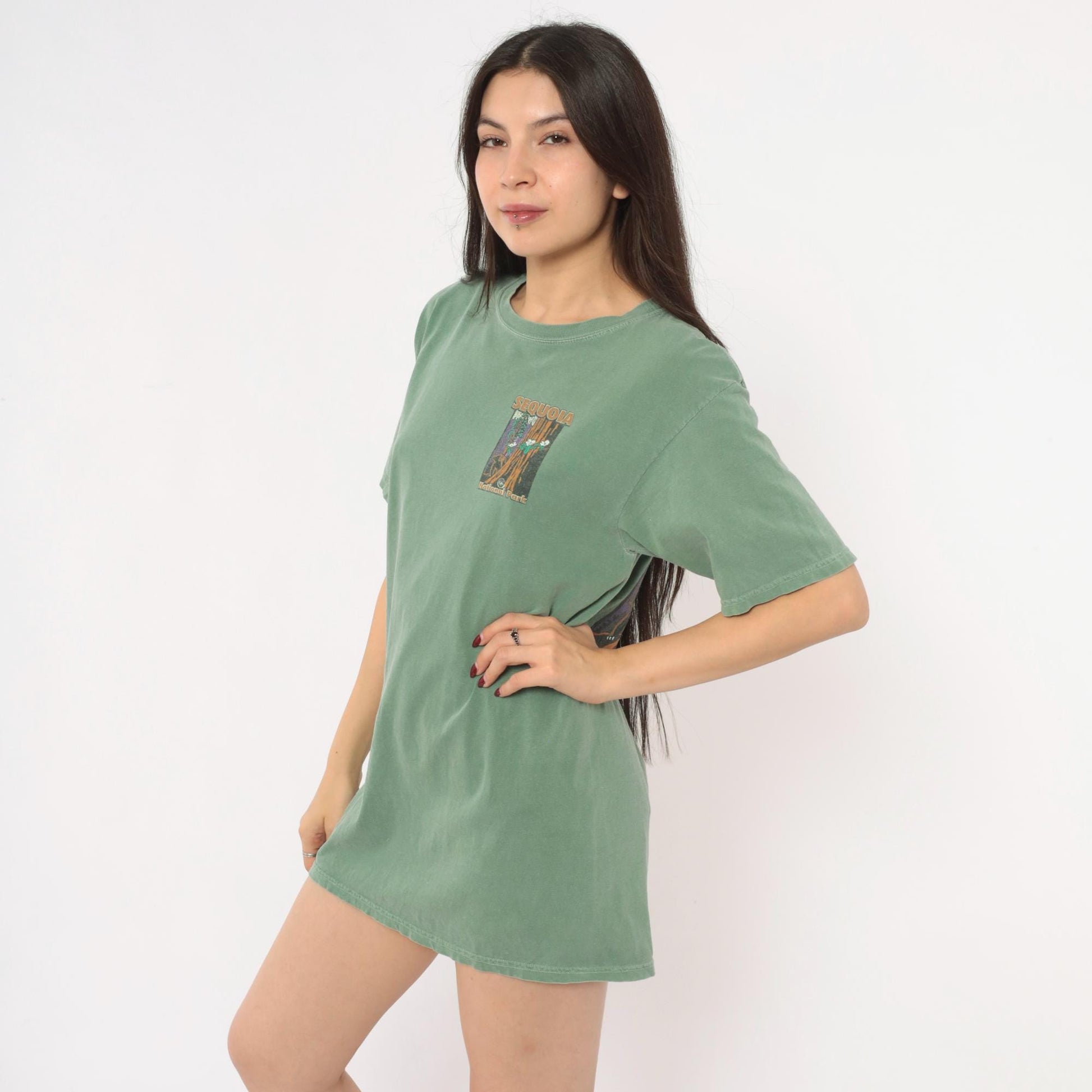 2000s Sequoia National Park Graphic Tee Sage Green Chroma Zone Medium