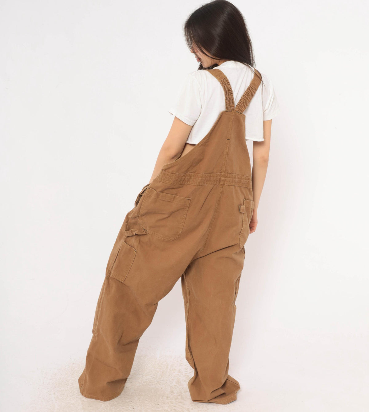 Y2K Bulwark Tan Canvas Bib Overalls Double Knee Workwear XXL