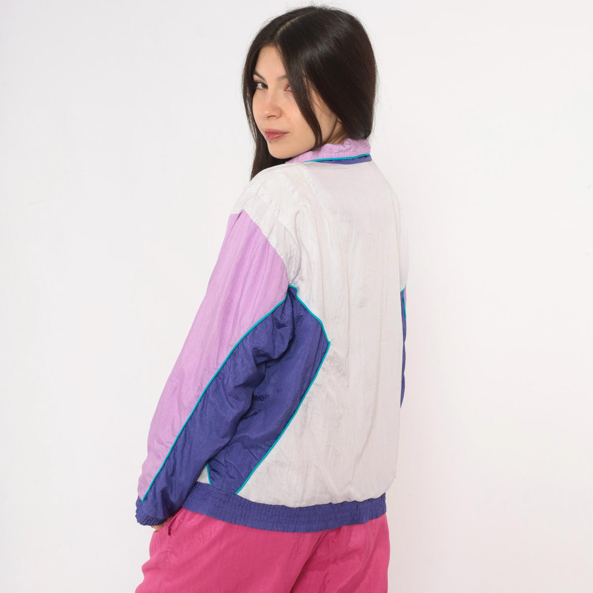 90s Santolina Bay Windbreaker Color Block Southwestern Embroidered Small