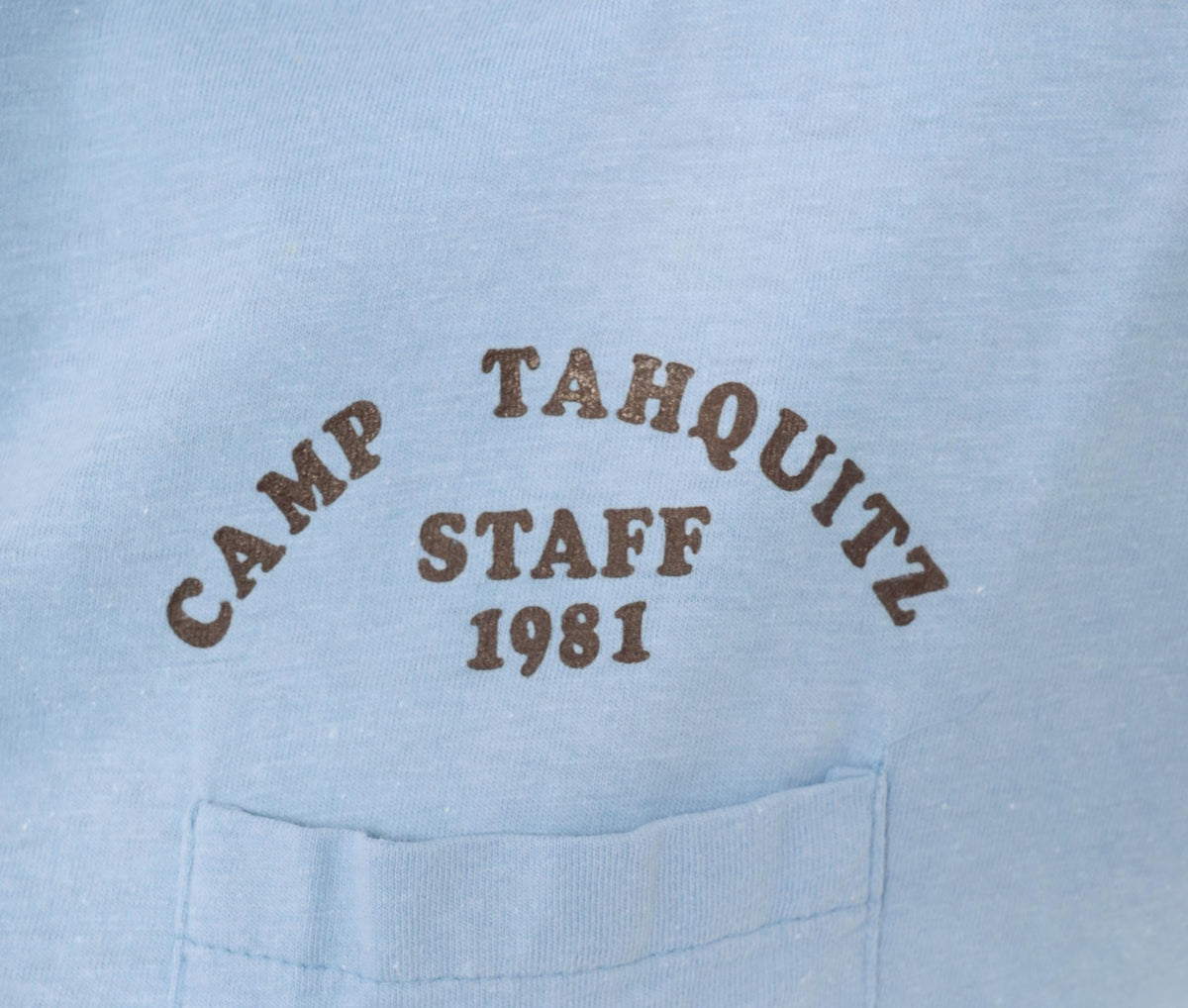 80s Camp Tahquitz Staff 1981 Graphic Tee Light Blue Cotton Small