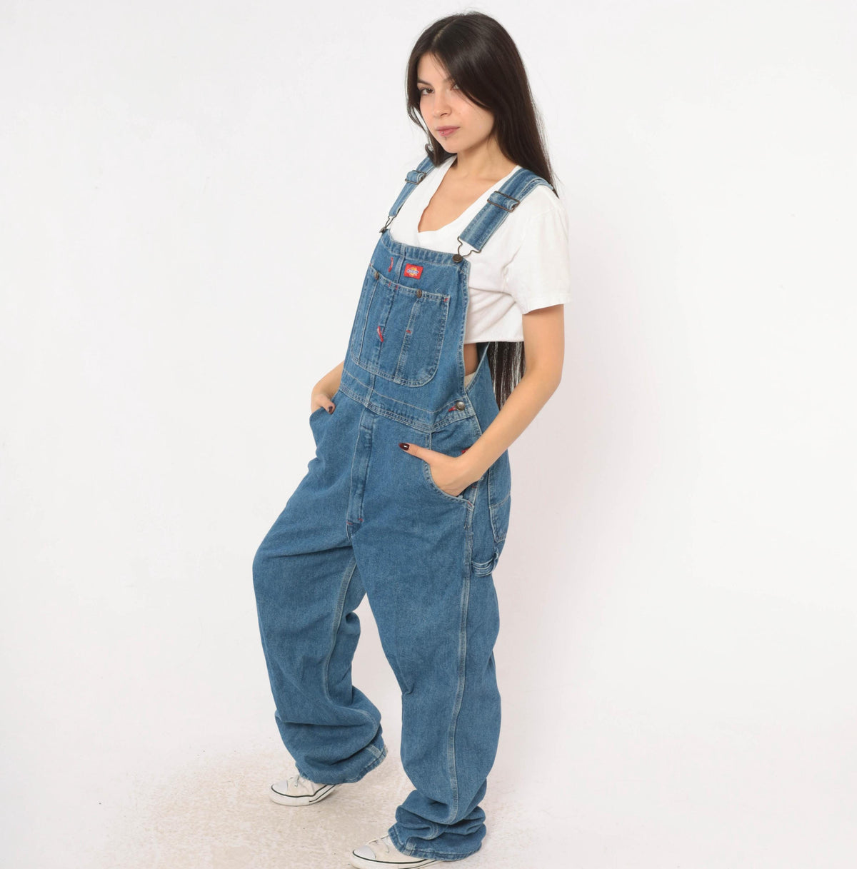 Y2K Dickies Denim Bib Overalls Blue Jean Medium Unisex Workwear
