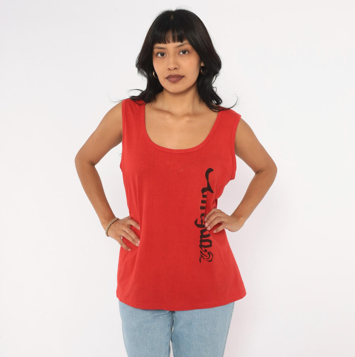 90s Red Antigua Caribbean Tank Top Graphic Sleeveless Large L