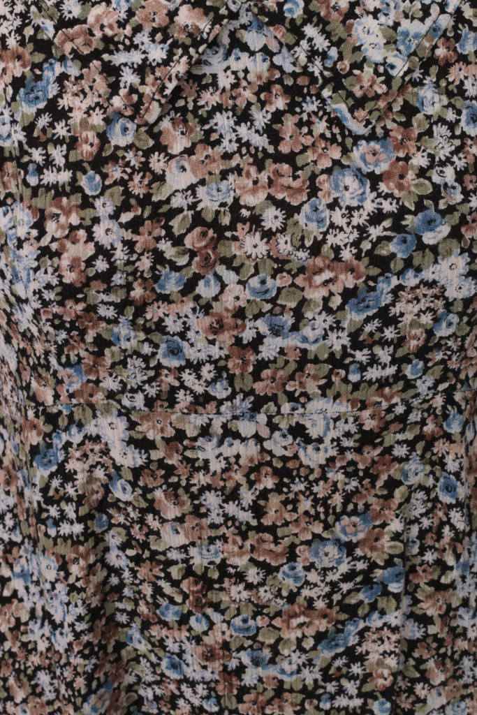 90s Floral Mini Shift Dress Sleeveless Collar Blue Medium Large