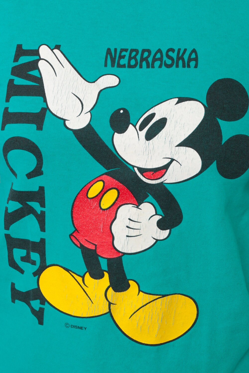 90s Mickey Mouse Walt Disney Nebraska Graphic T-Shirt Grey Cotton Extra Small