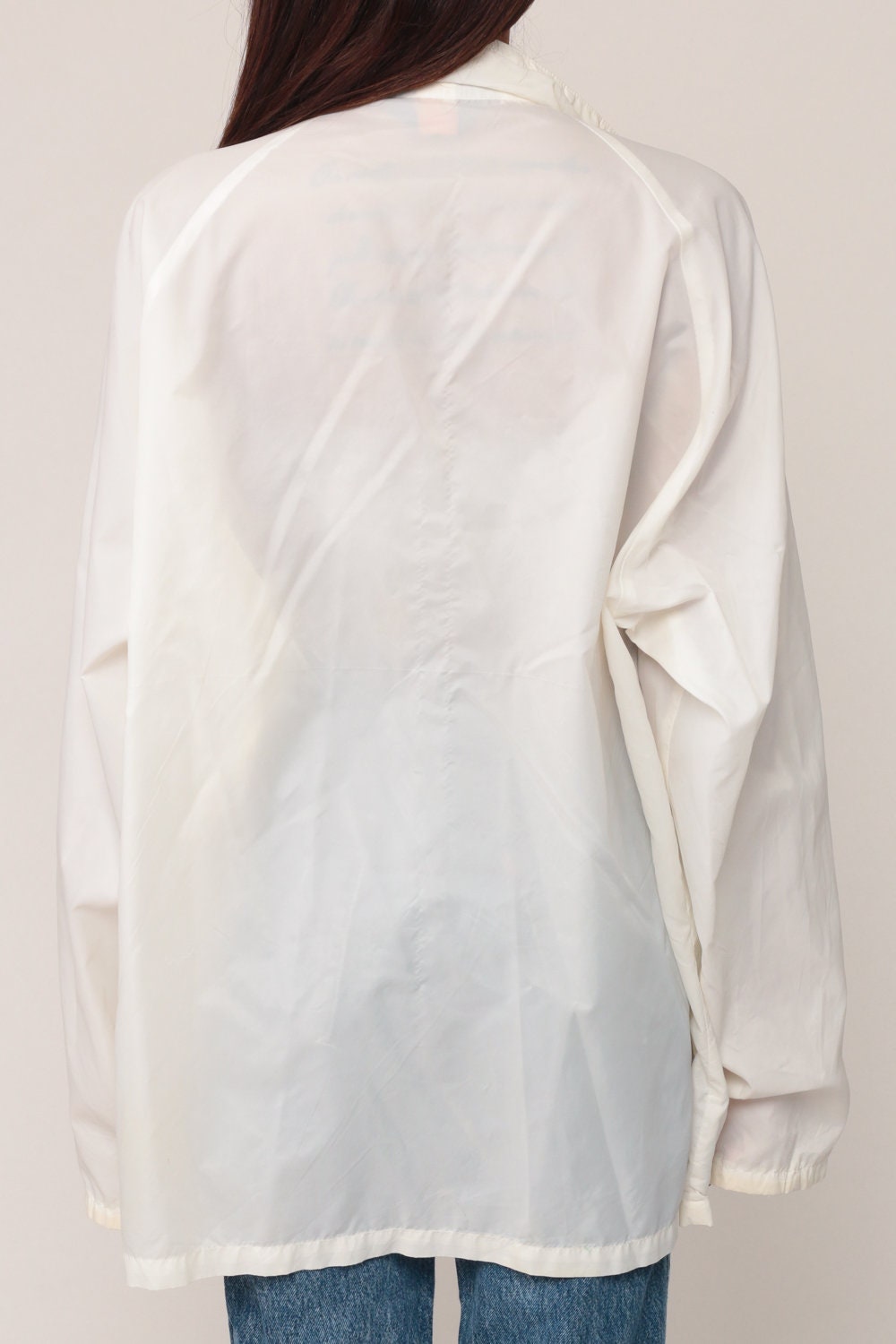 70s Tomahawk Nylon Windbreaker Jacket White Unisex Extra Large