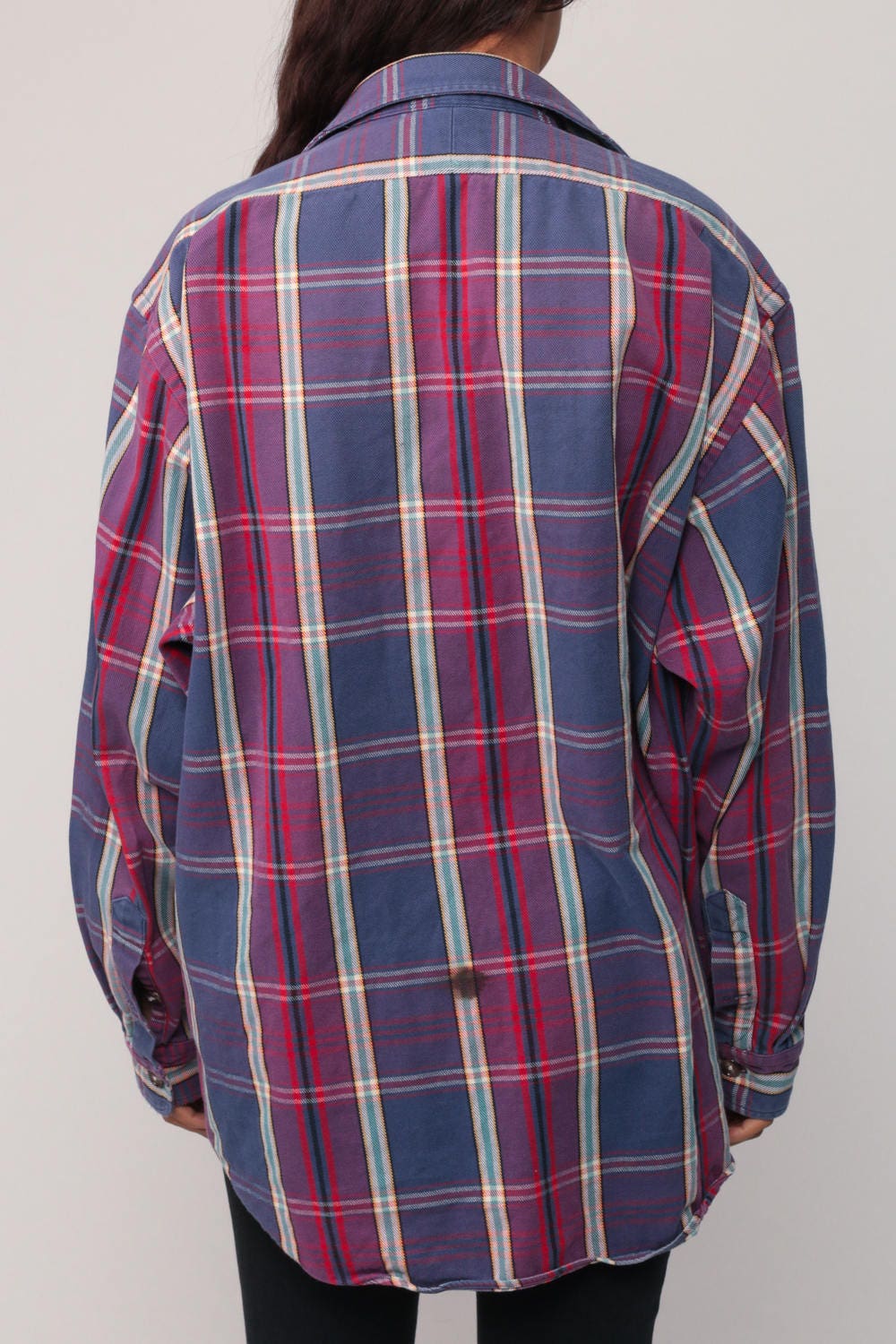 Polo Sport 90s Plaid Shirt Purple Blue Cotton Button-Up Extra Large XL