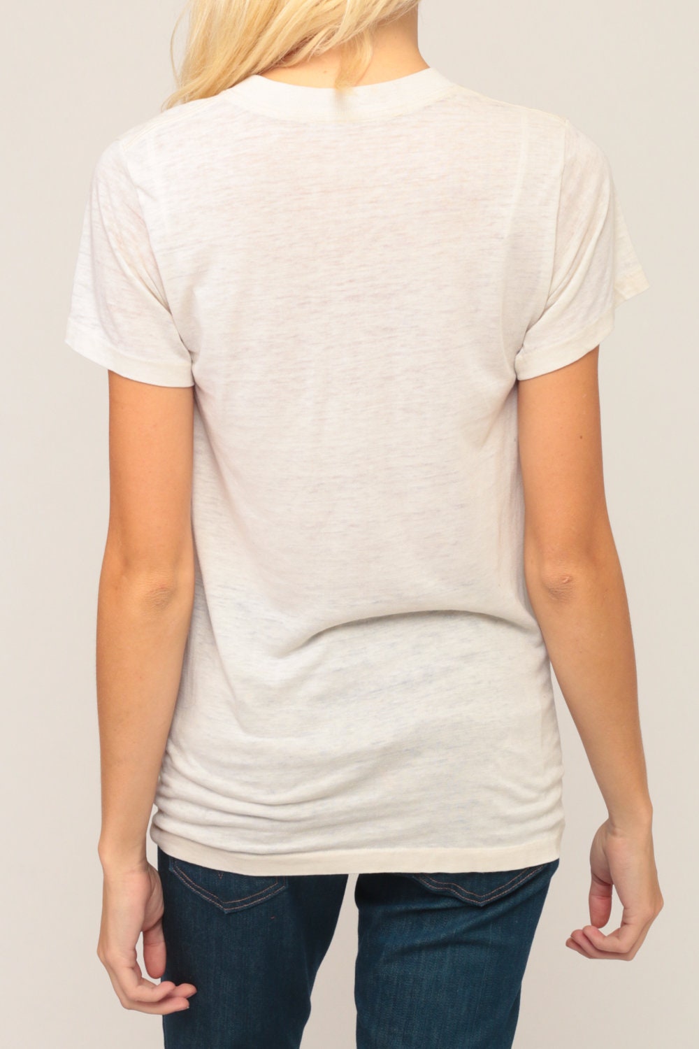 80s Let's Get Ugly Slogan Burnout T-Shirt Unisex Small
