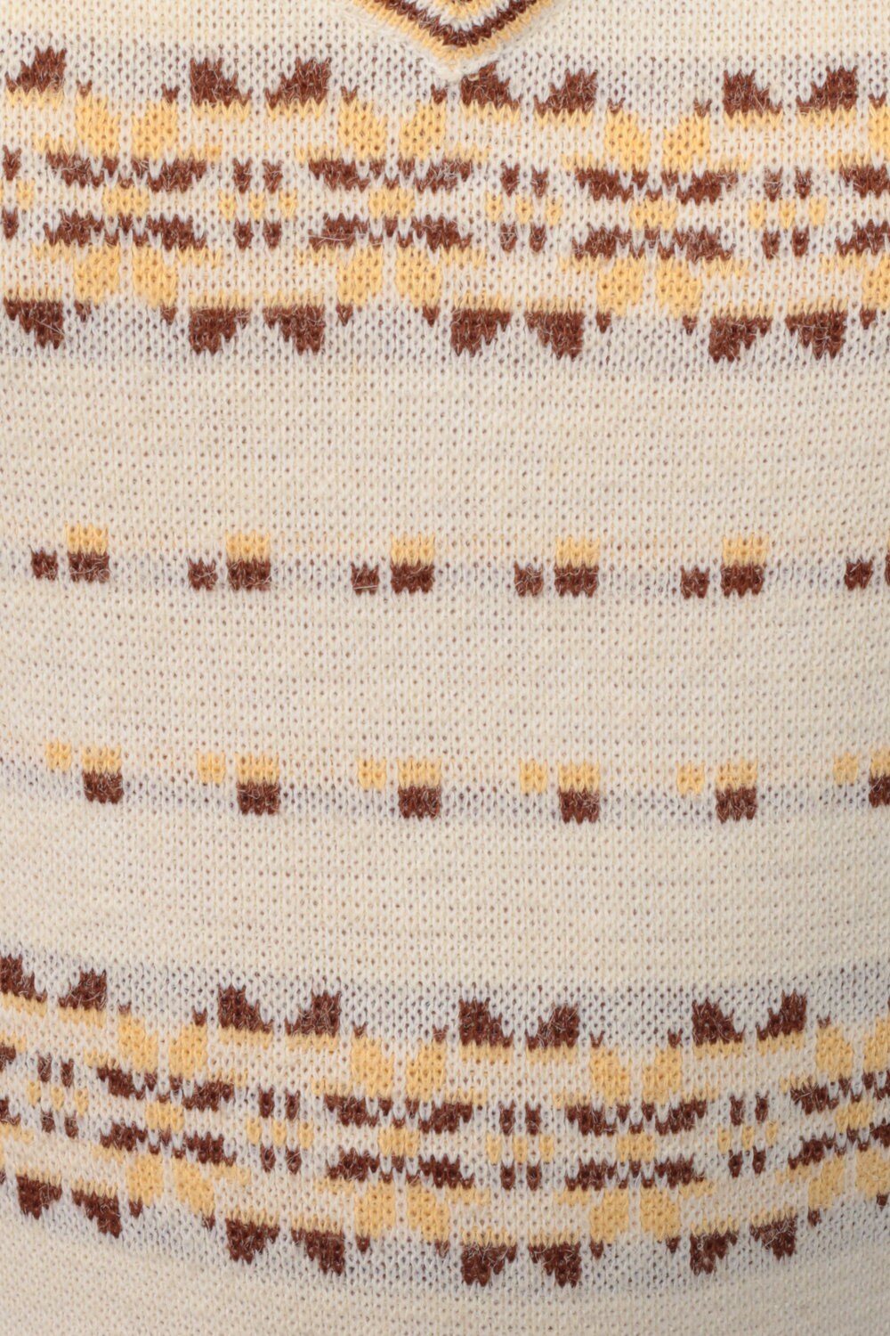 70s Nordic Print Mini Dress White Sleeveless V-Neck Shift Extra Small XS
